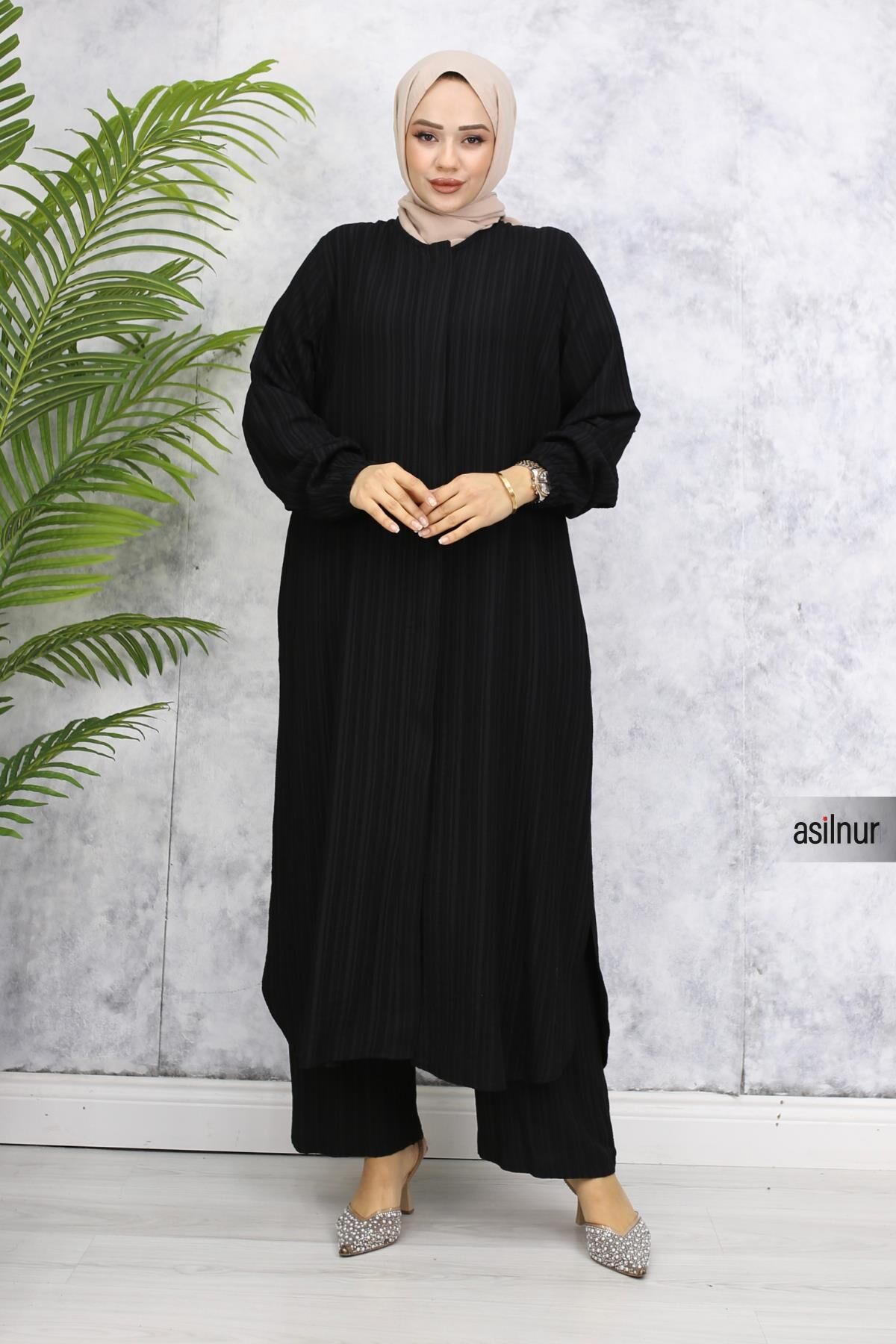 Merve Pamuklu Umre Takımı Siyah - 3