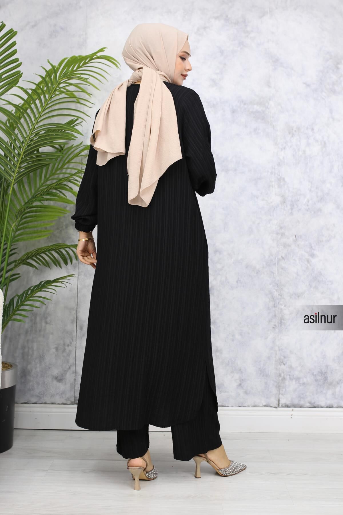 Merve Pamuklu Umre Takımı Siyah - 4