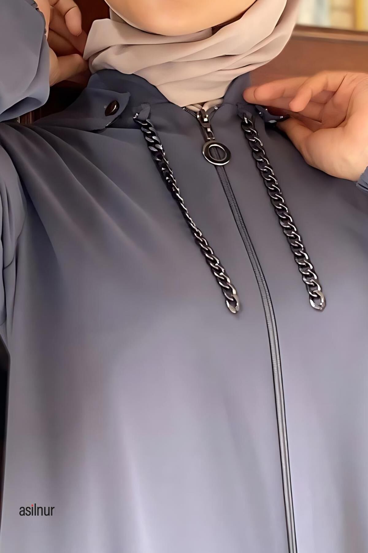 Mısra Leopar Desenli Ferace Füme - 5