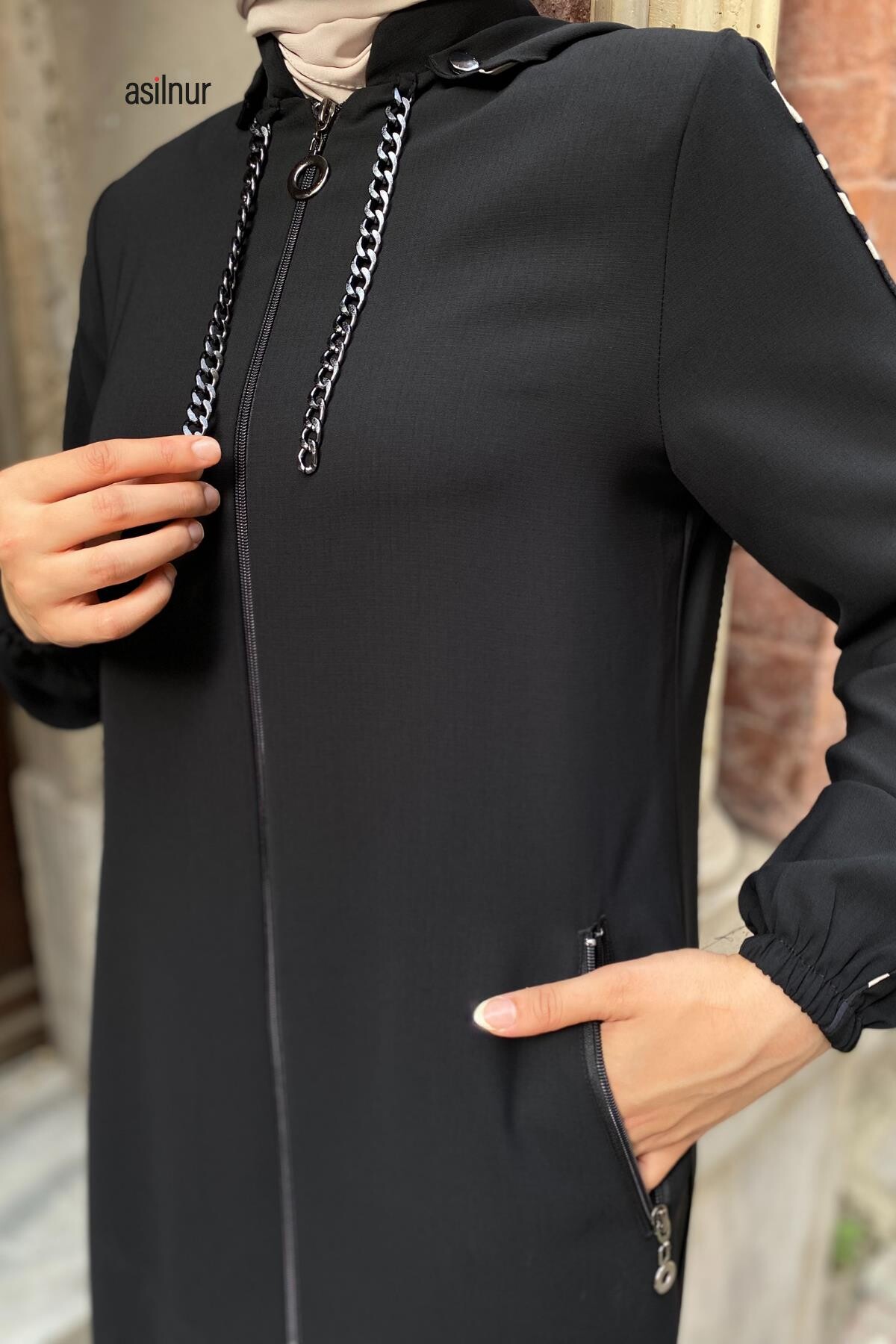 Mısra Leopar Desenli Ferace Siyah - 5