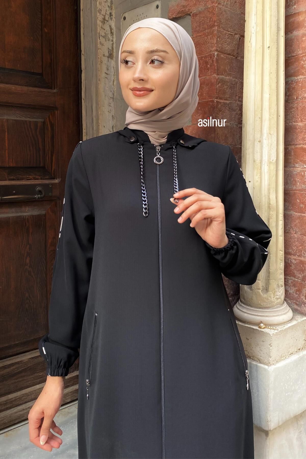 Mısra Leopar Desenli Ferace Siyah - 6