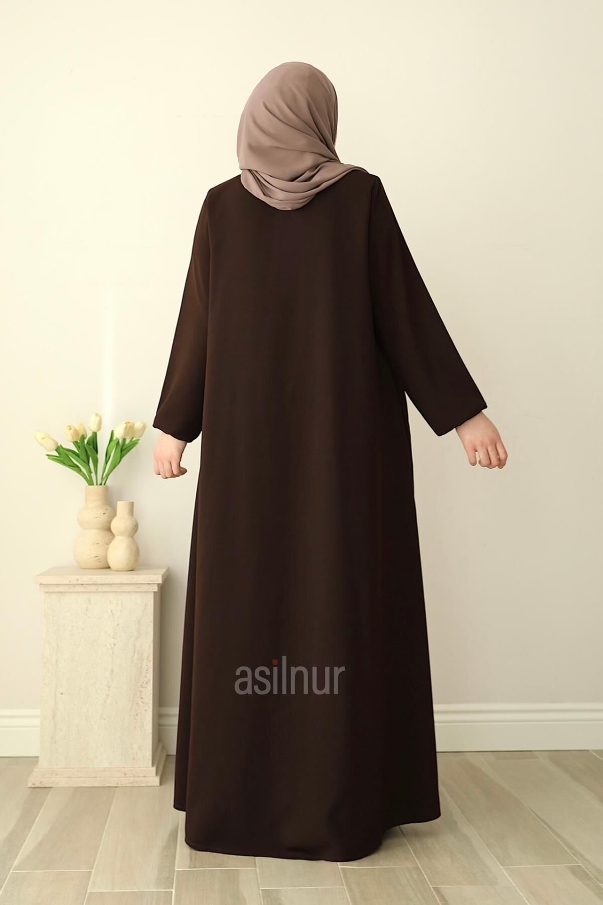 Nesli Mevlana Ferace Kahverengi - 4