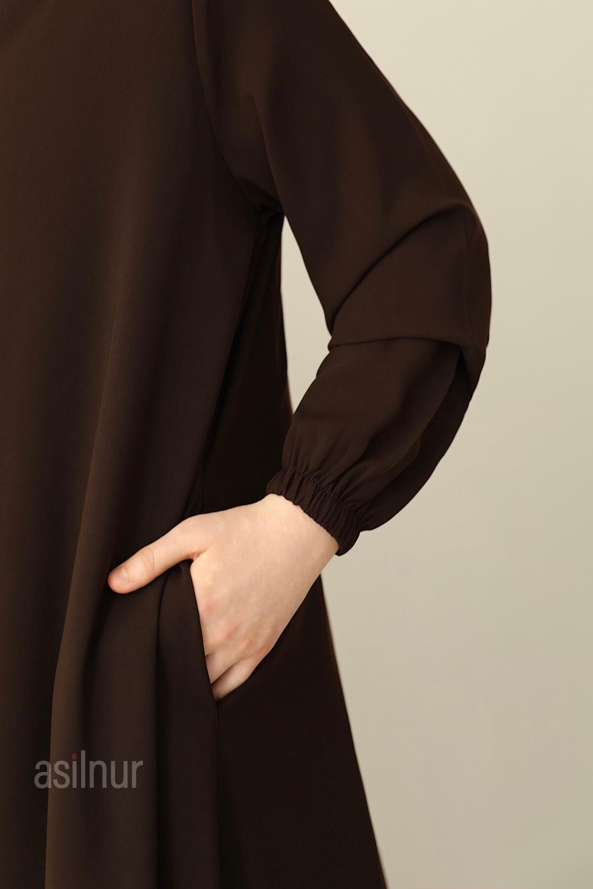 Nesli Mevlana Ferace Kahverengi - 6