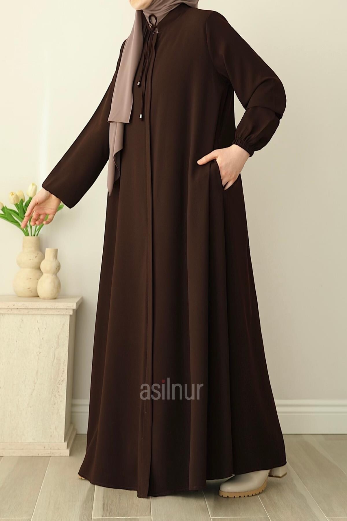 Nesli Mevlana Ferace Kahverengi - 3