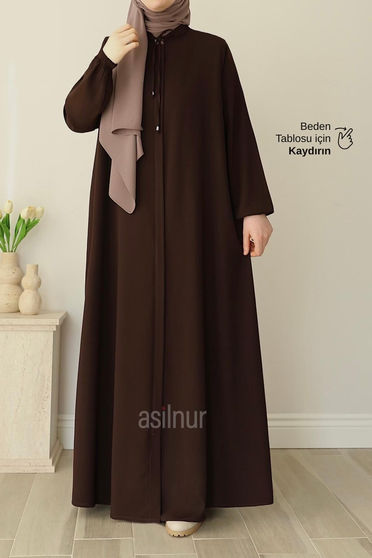 Nesli Mevlana Ferace Kahverengi - ASİLNUR