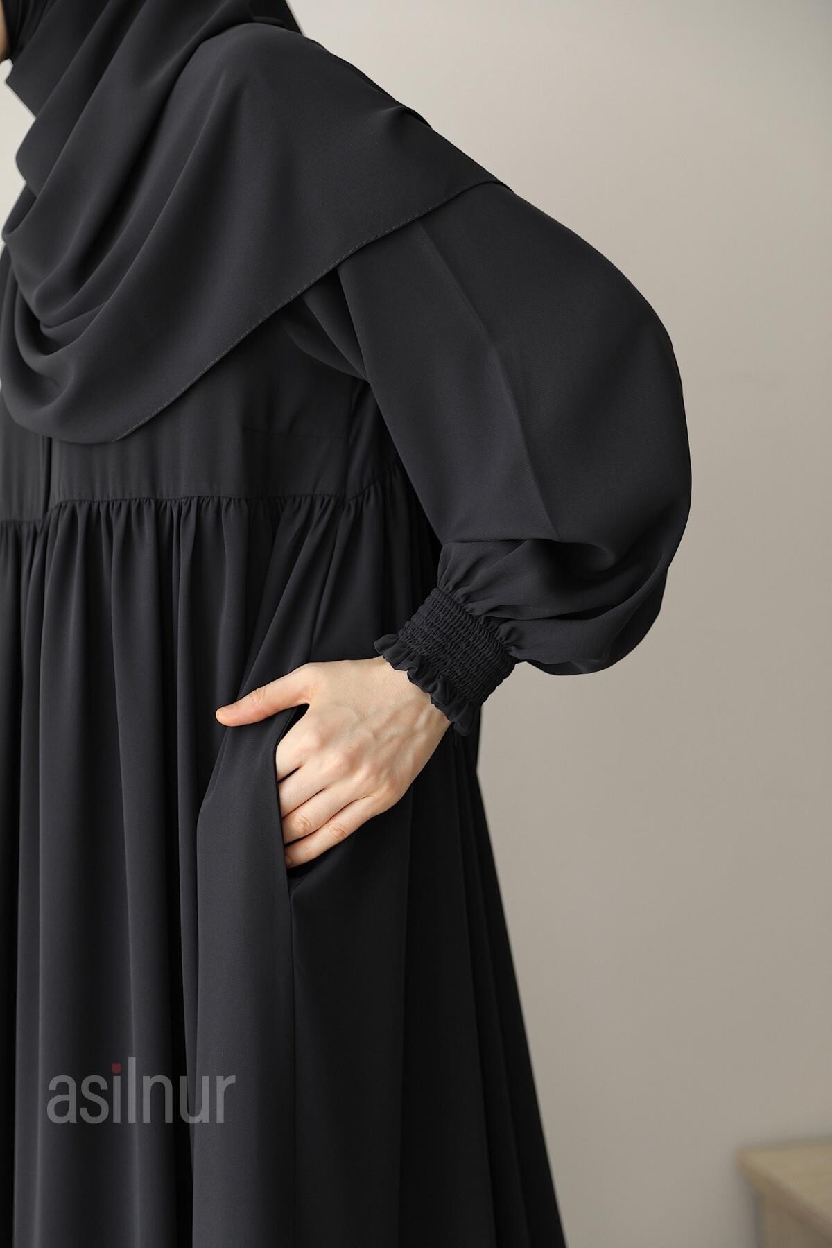 Nisa Ferace Şal Hediyeli Takım Füme - 6