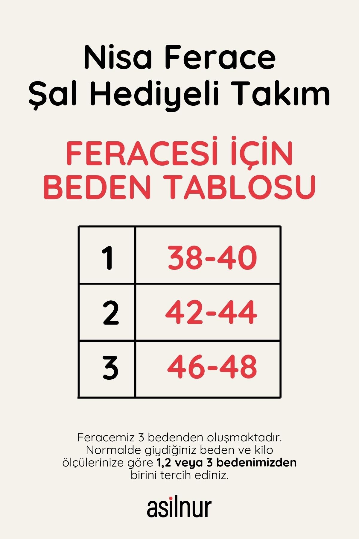 Nisa Ferace Şal Hediyeli Takım Siyah - 2