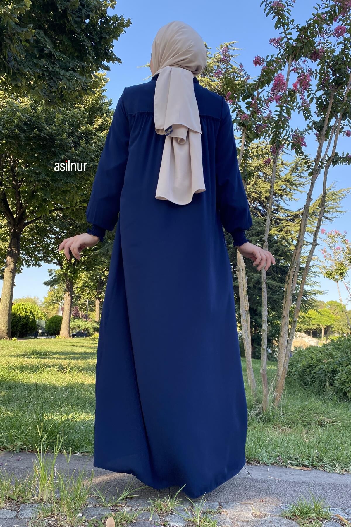 Robalı Cepli Ferace Lacivert - 5