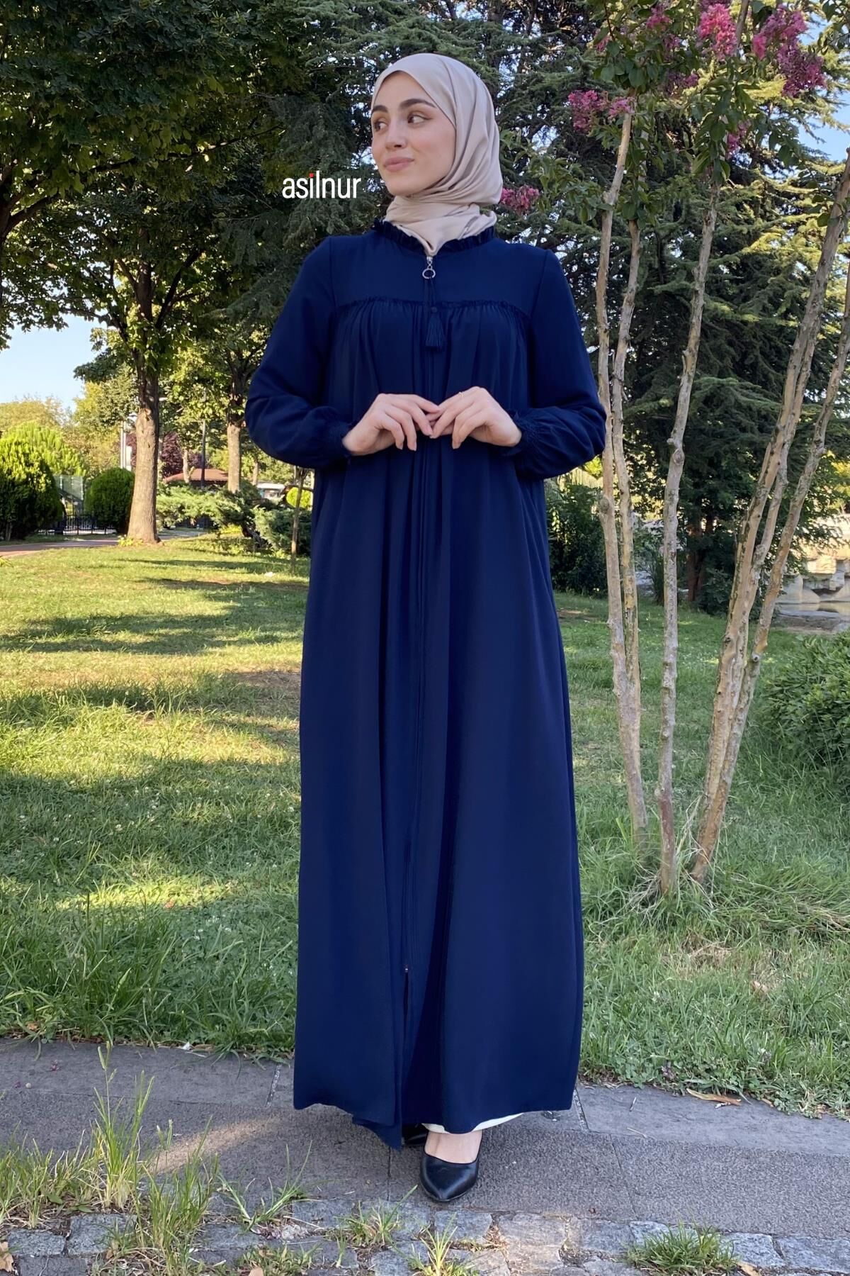 Robalı Cepli Ferace Lacivert - 3