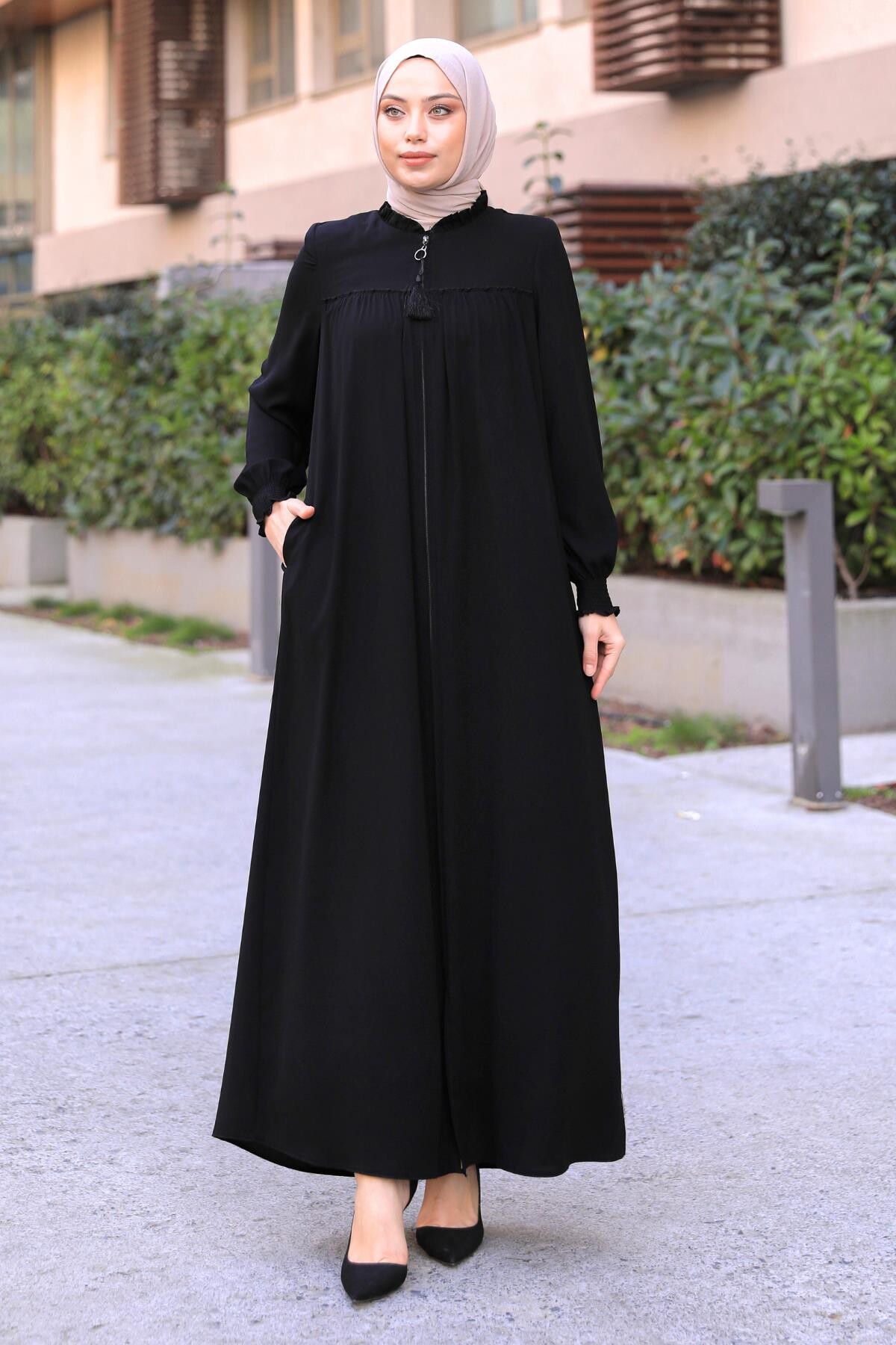 Robalı Cepli Ferace Siyah 