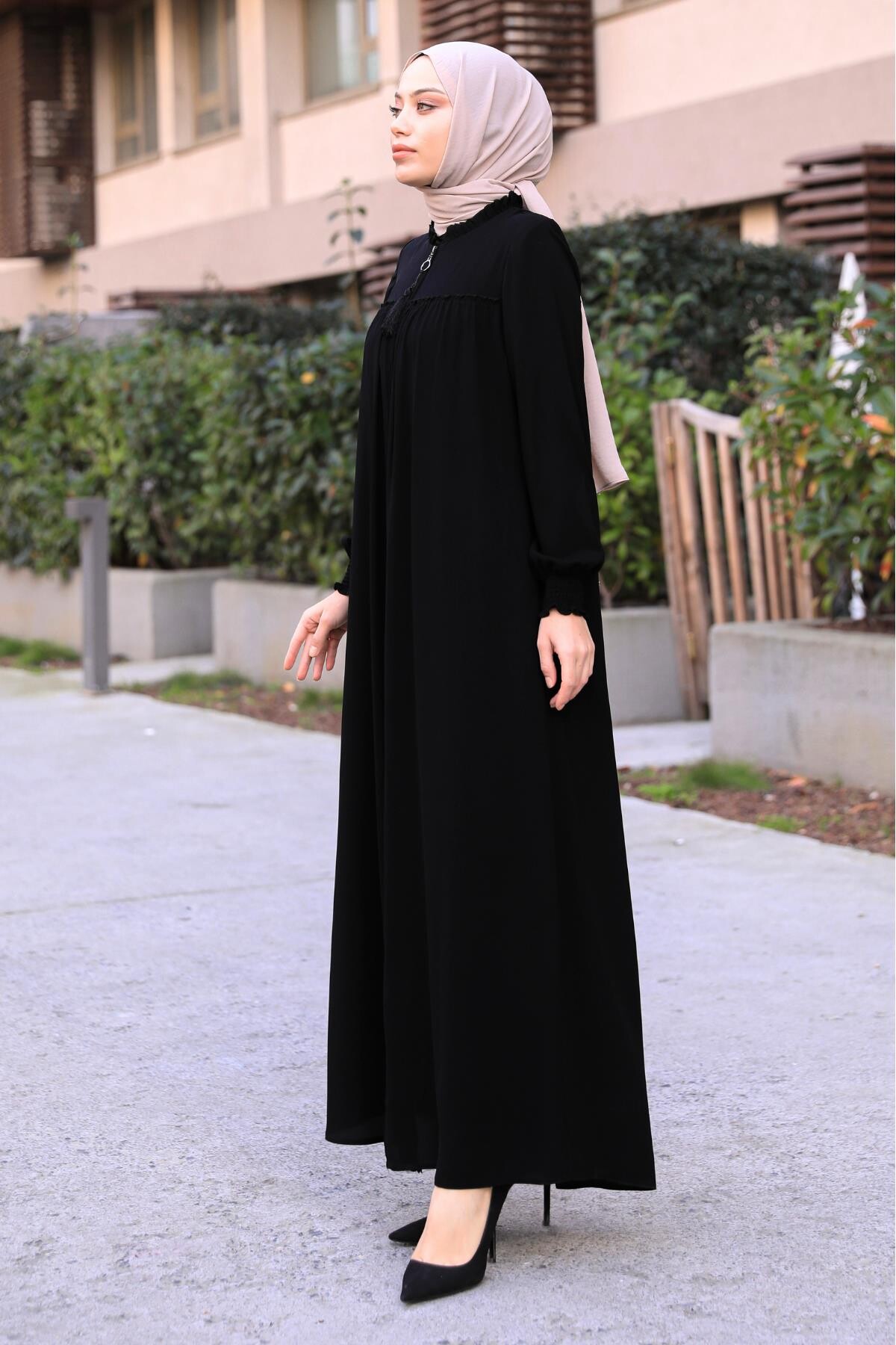 Robalı Cepli Ferace Siyah - 5