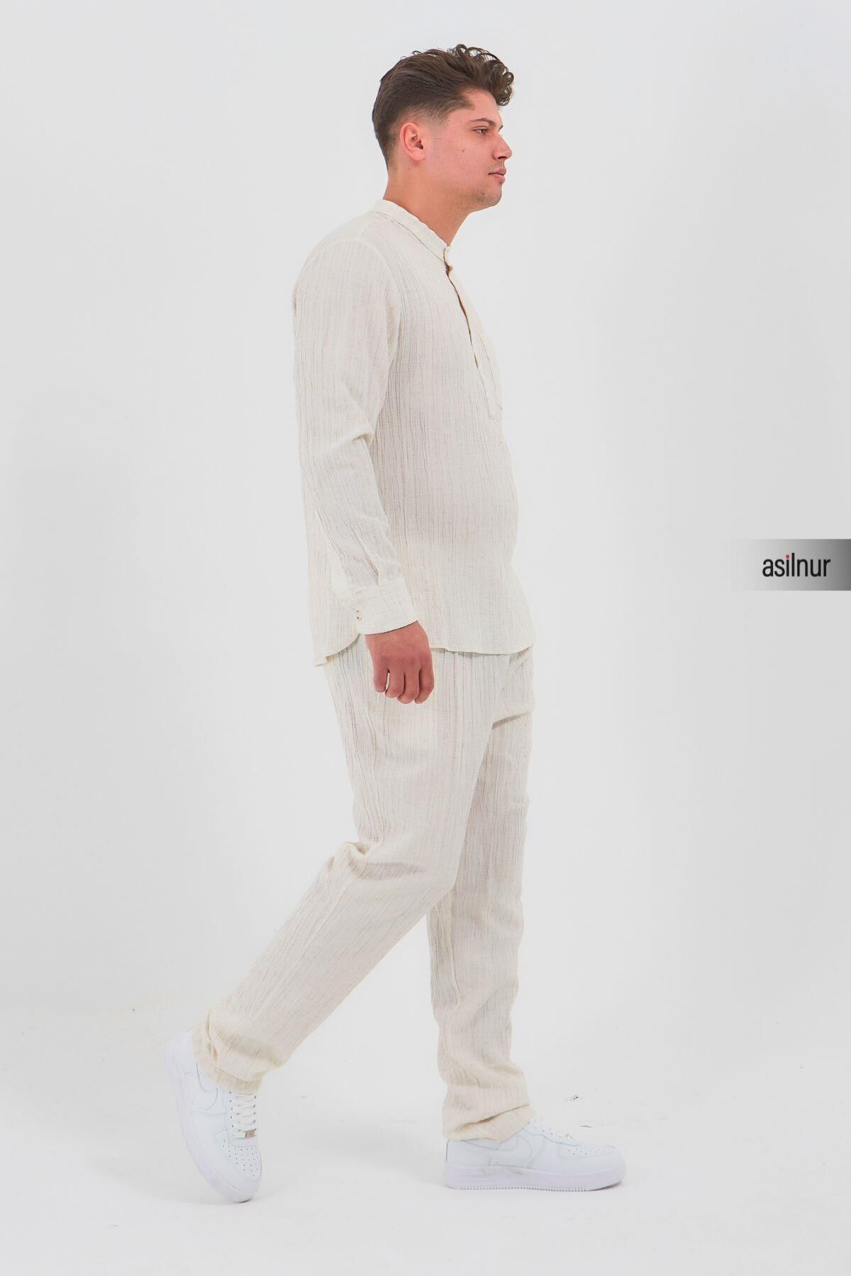 Sefa Erkek Hac ve Umre Kıyafeti İkili Takım Beyaz - 3