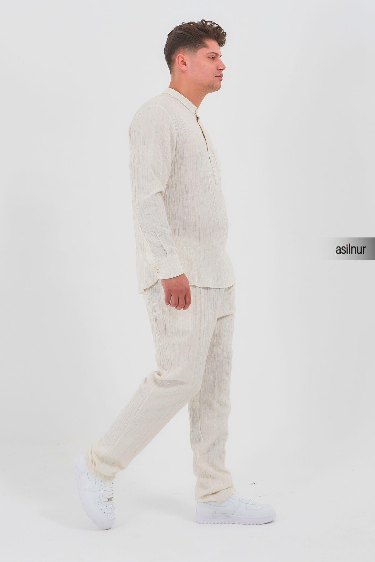 Sefa Erkek Hac ve Umre Kıyafeti İkili Takım Beyaz - 3