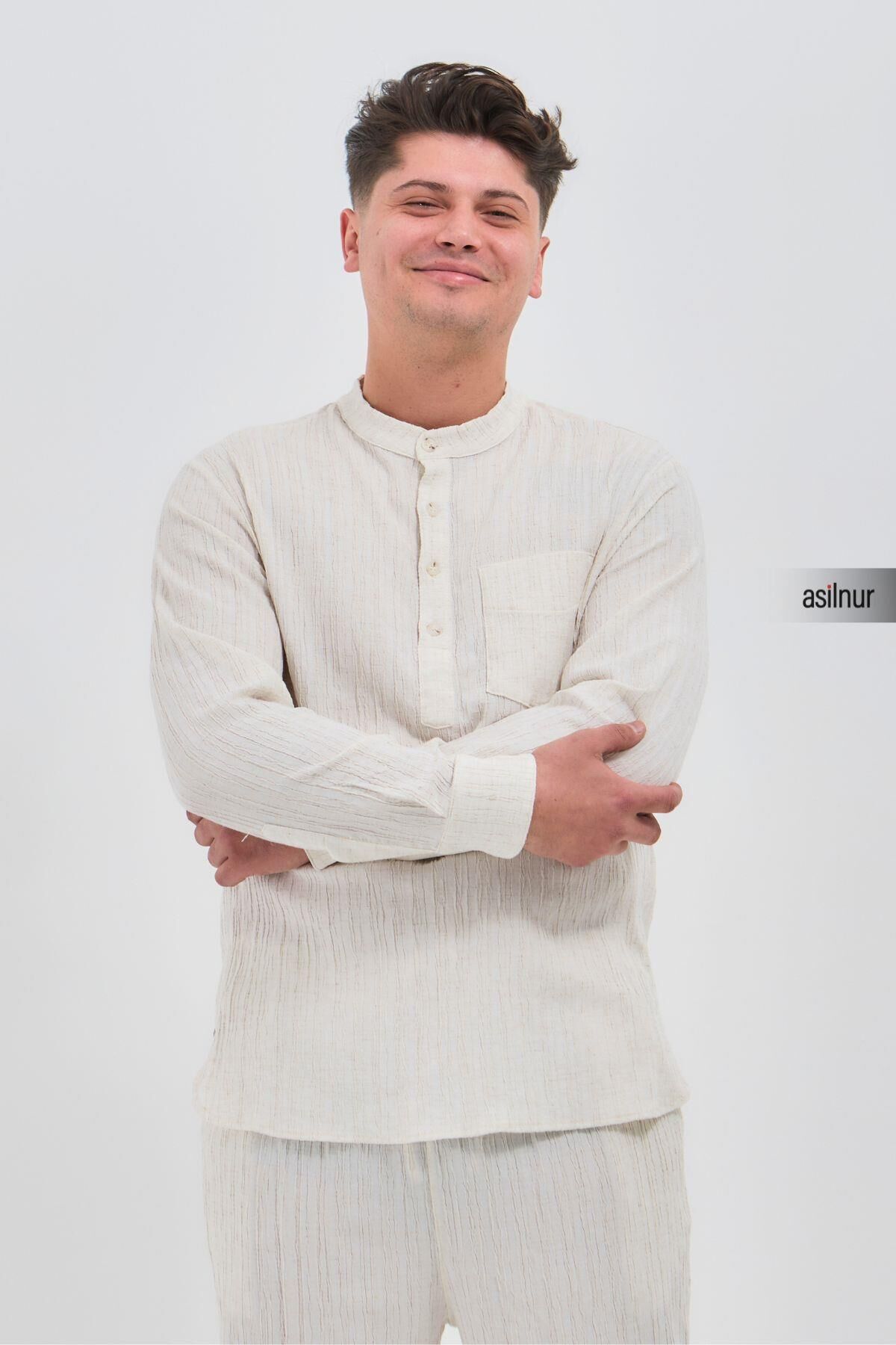 Sefa Erkek Hac ve Umre Kıyafeti İkili Takım Beyaz - 6