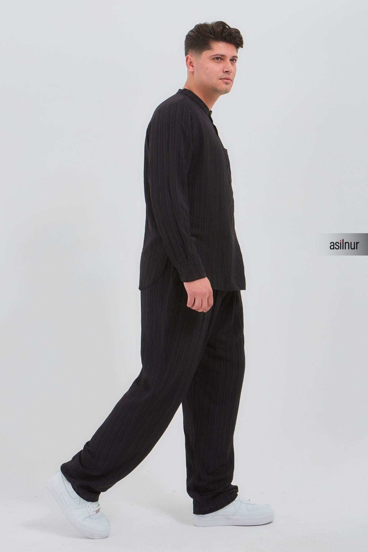 Sefa Erkek Hac ve Umre Kıyafeti İkili Takım Siyah - 3