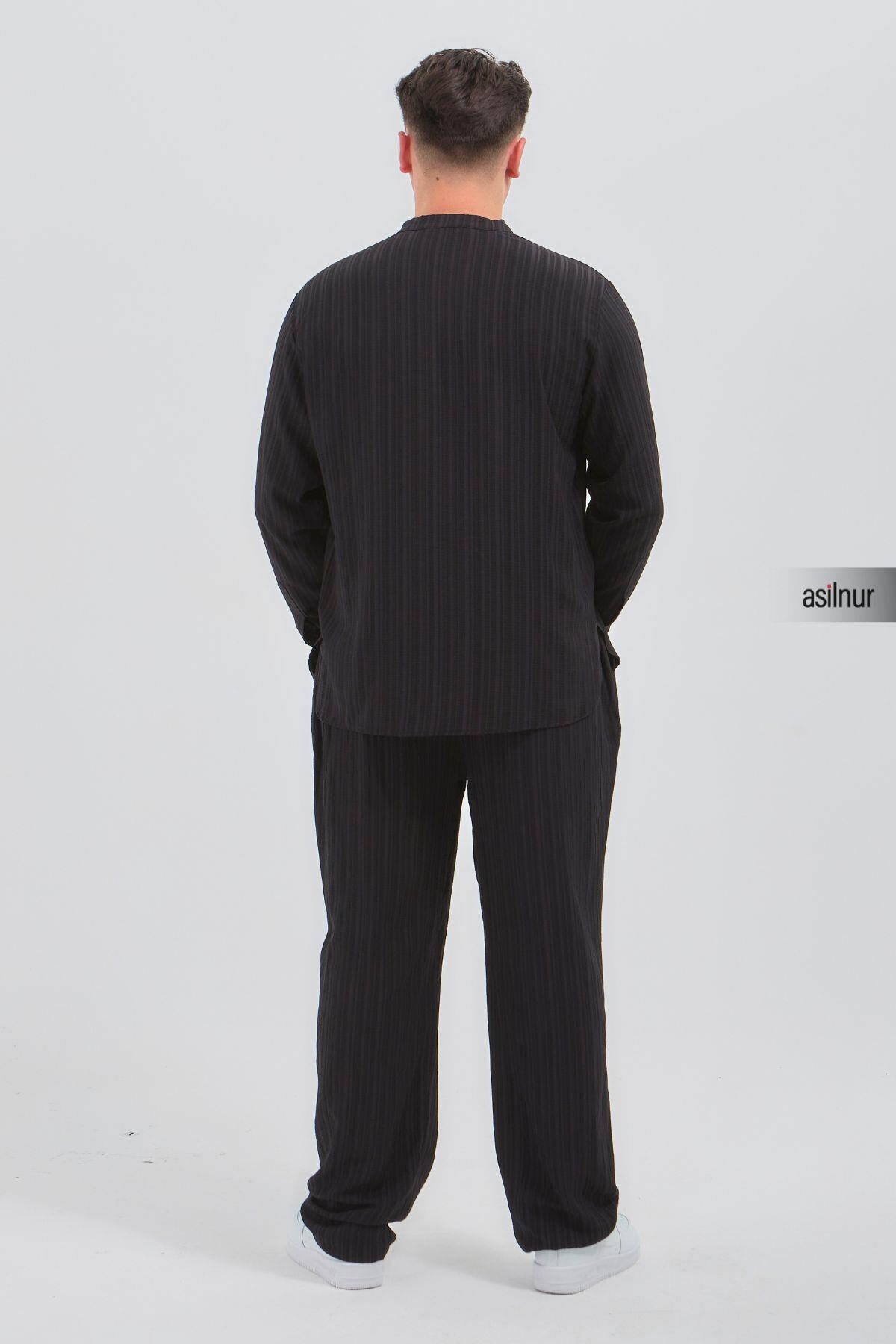 Sefa Erkek Hac ve Umre Kıyafeti İkili Takım Siyah - 4