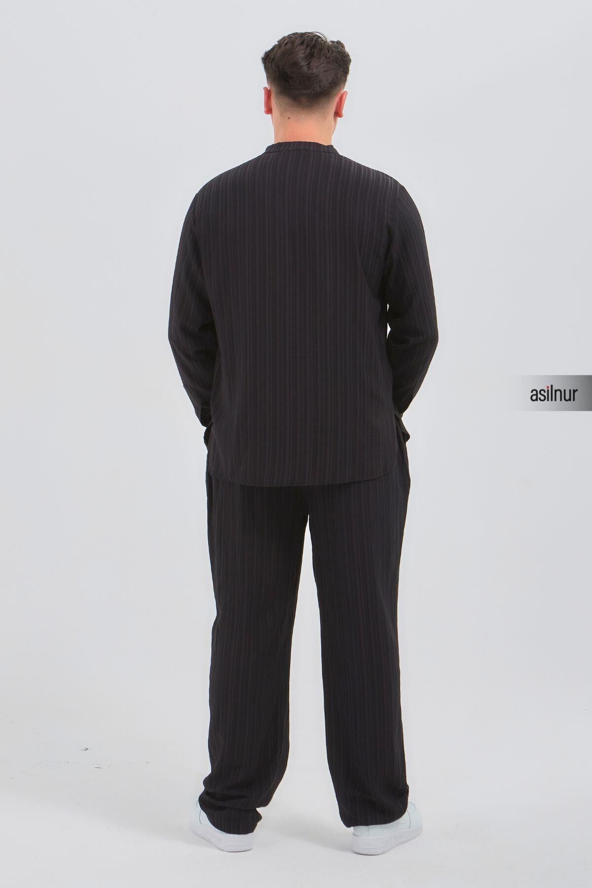 Sefa Erkek Hac ve Umre Kıyafeti İkili Takım Siyah - 4