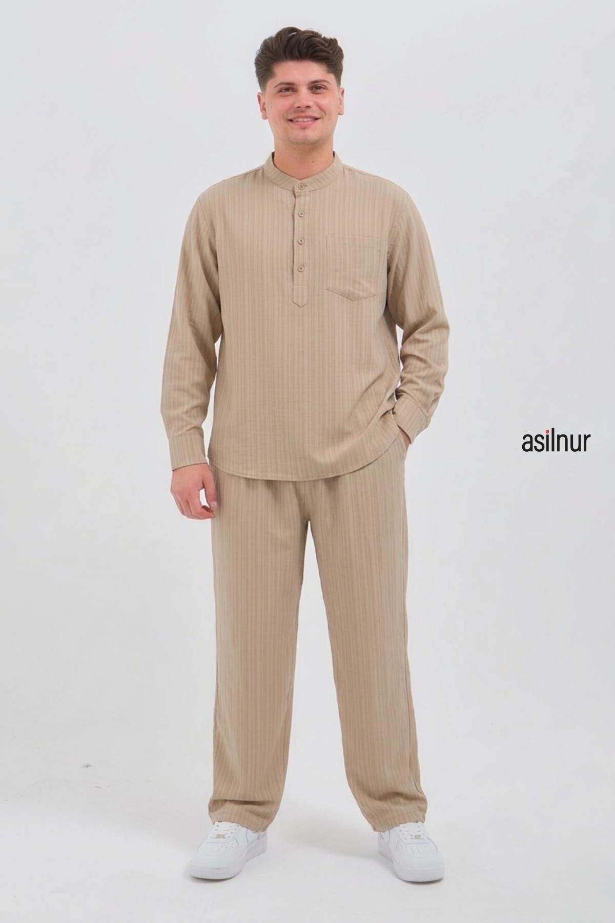 Sefa Erkek Hac ve Umre Kıyafeti İkili Takım Taş - ASİLNUR