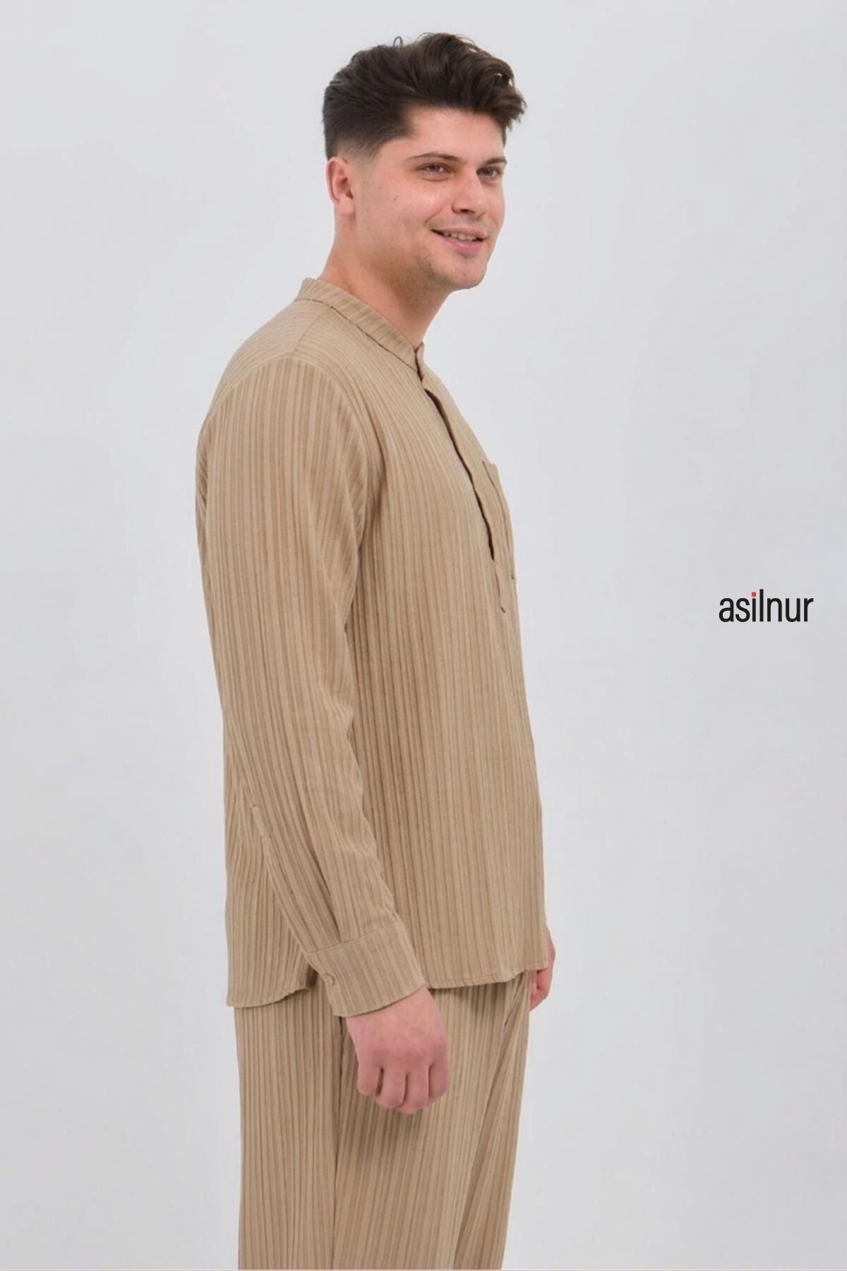 Sefa Erkek Hac ve Umre Kıyafeti İkili Takım Taş - 3