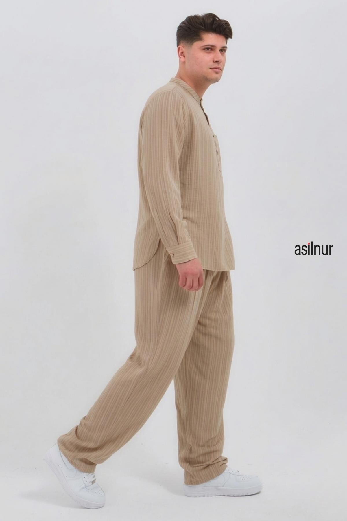 Sefa Erkek Hac ve Umre Kıyafeti İkili Takım Taş - 4