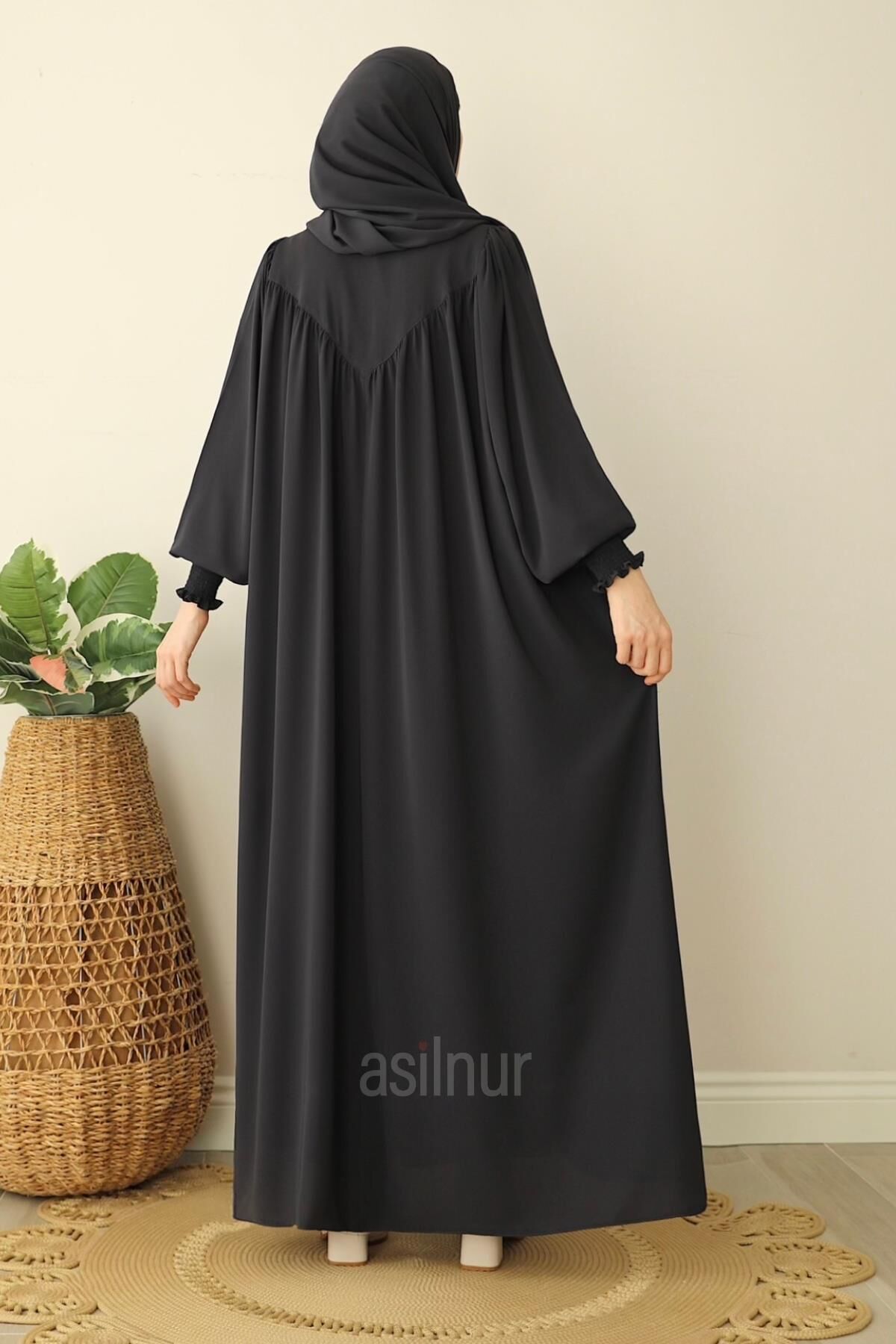 Sema Elbise Şal Hediyeli Takım Füme - 4