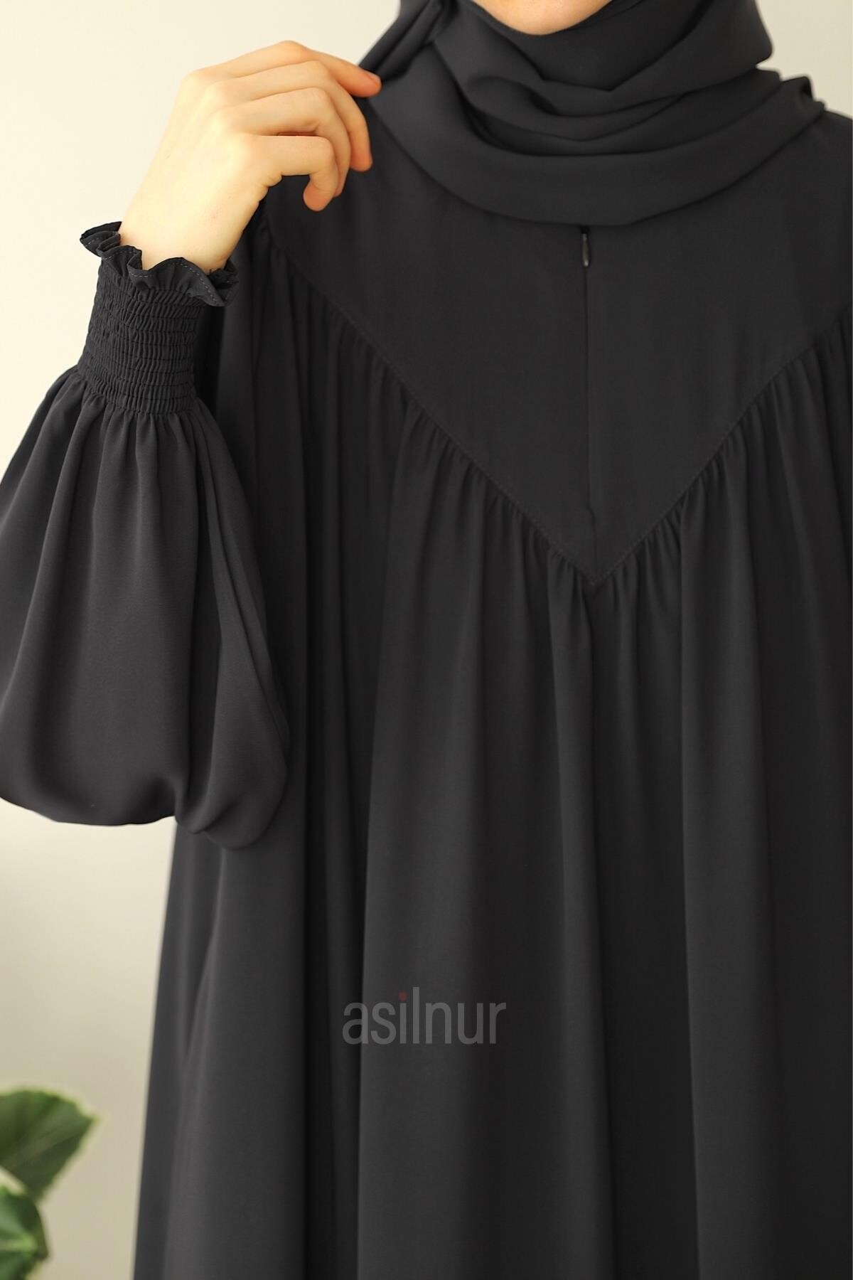 Sema Elbise Şal Hediyeli Takım Füme - 5