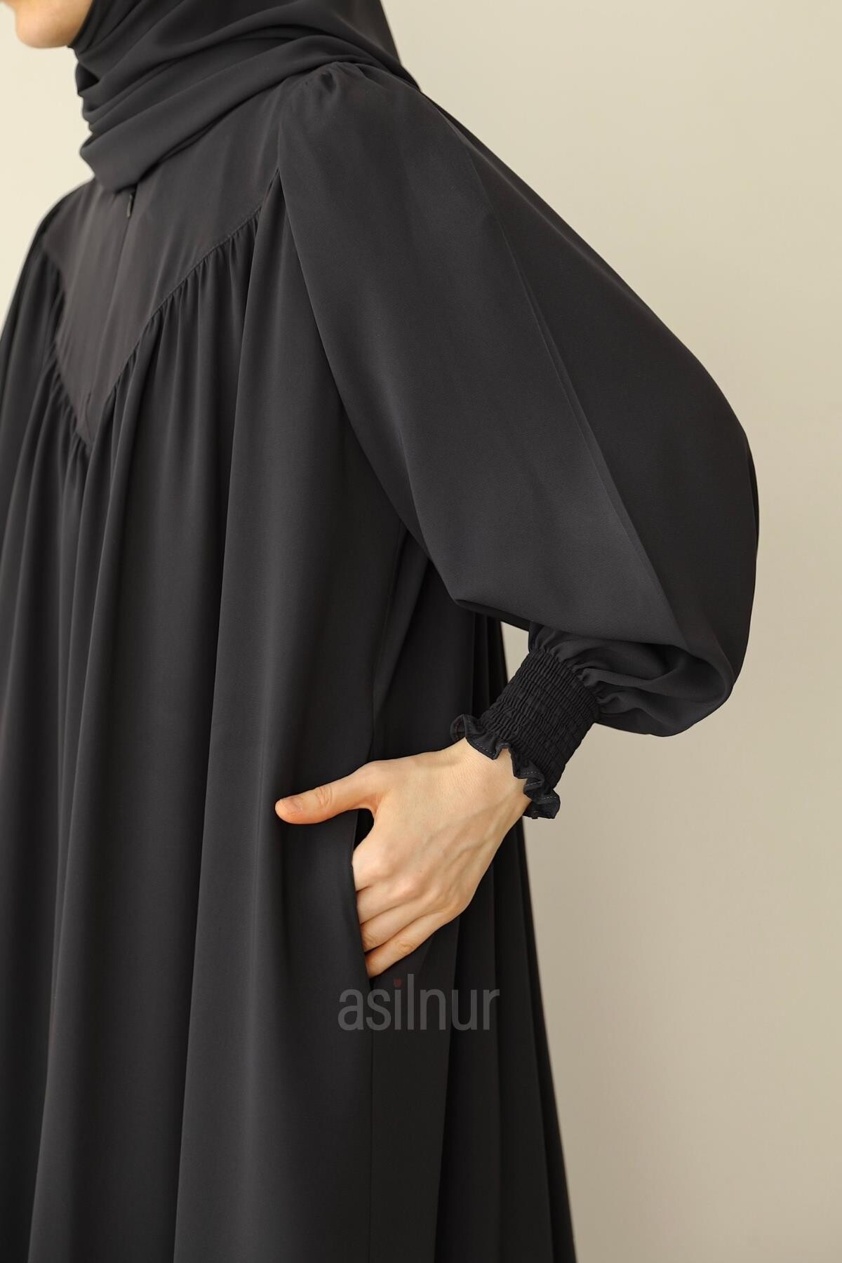 Sema Elbise Şal Hediyeli Takım Füme - 6