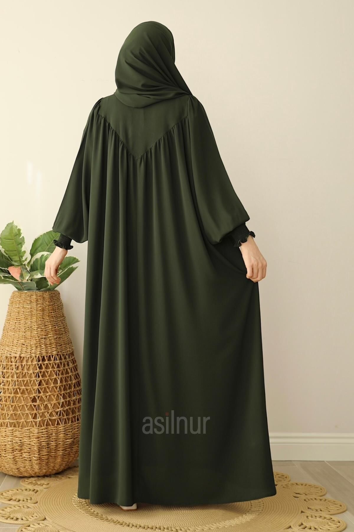 Sema Elbise Şal Hediyeli Takım Haki - 4