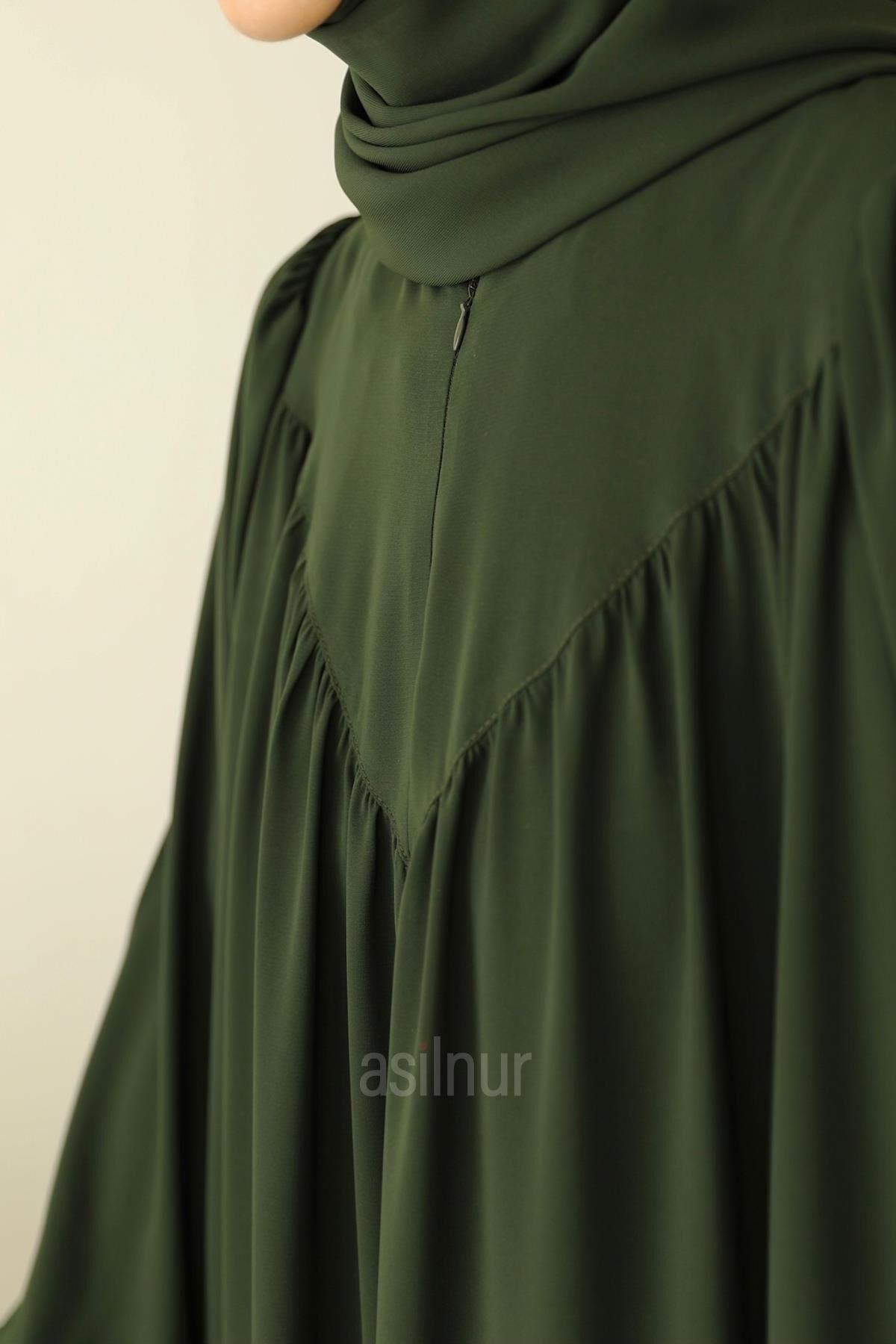 Sema Elbise Şal Hediyeli Takım Haki - 5