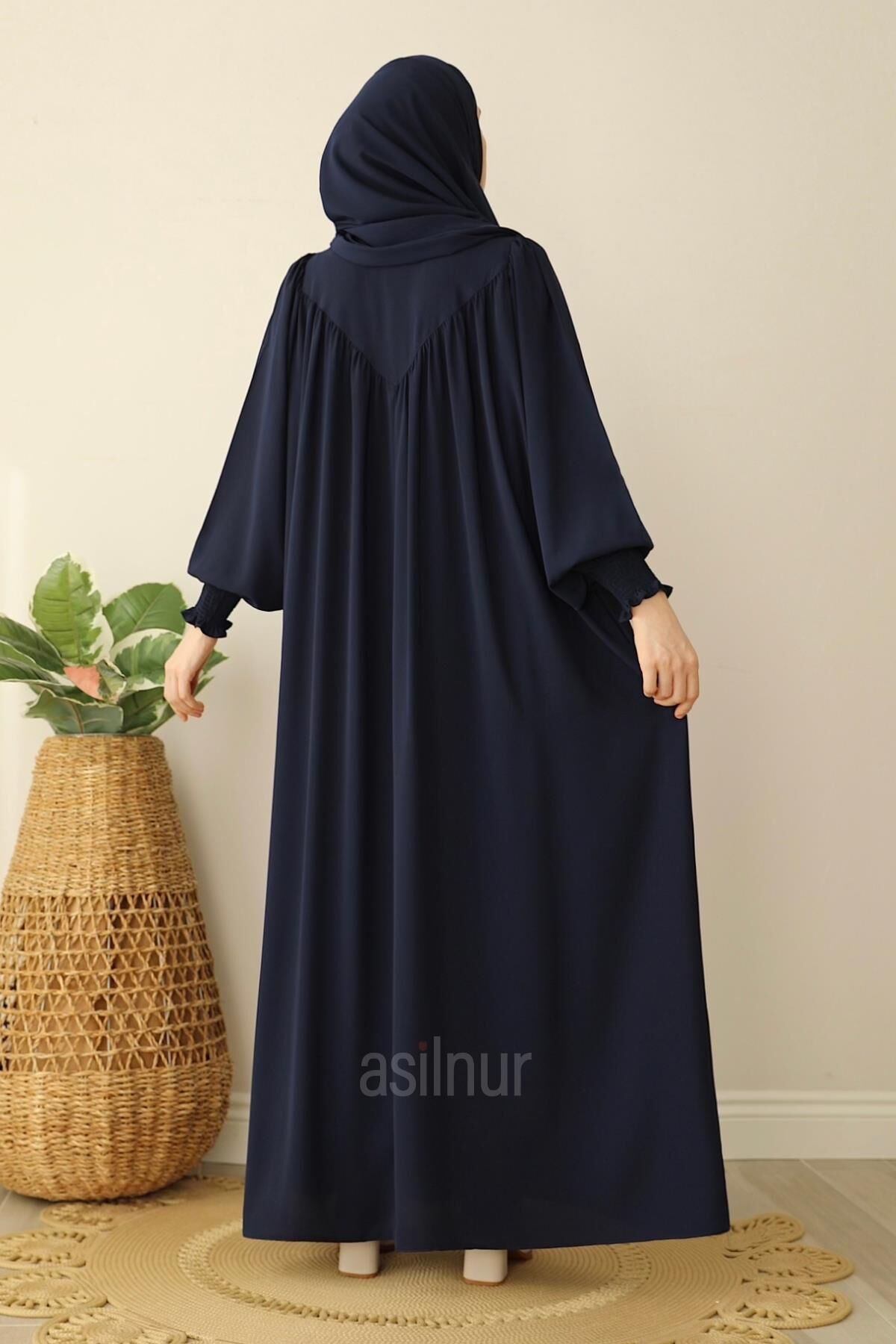 Sema Elbise Şal Hediyeli Takım Lacivert - 4