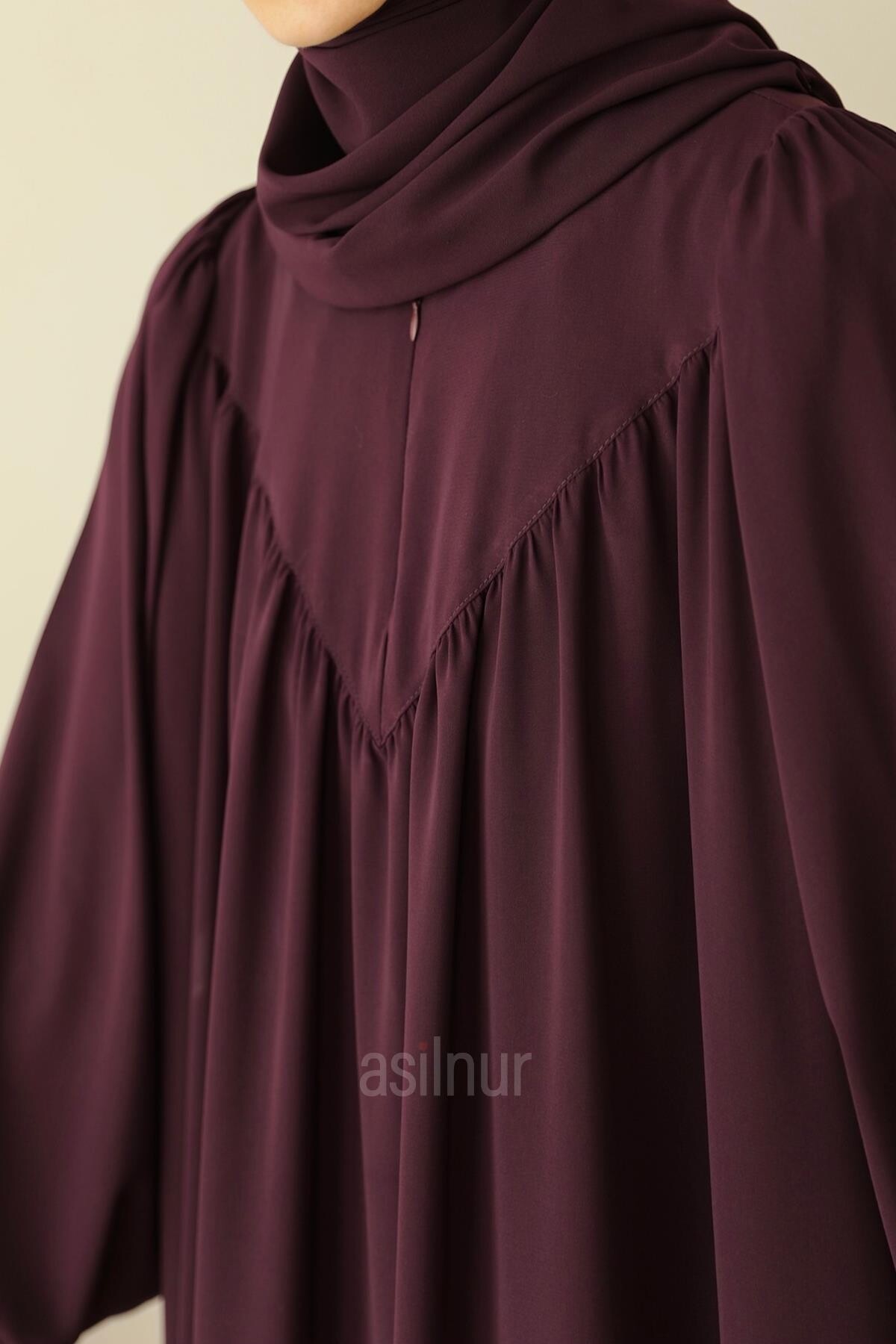 Sema Elbise Şal Hediyeli Takım Mürdüm - 5