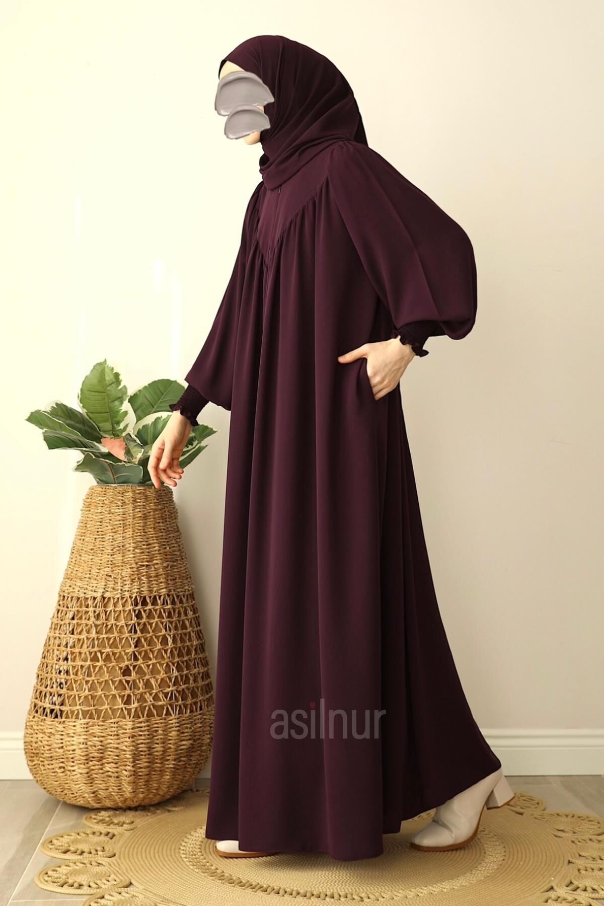 Sema Elbise Şal Hediyeli Takım Mürdüm - 3