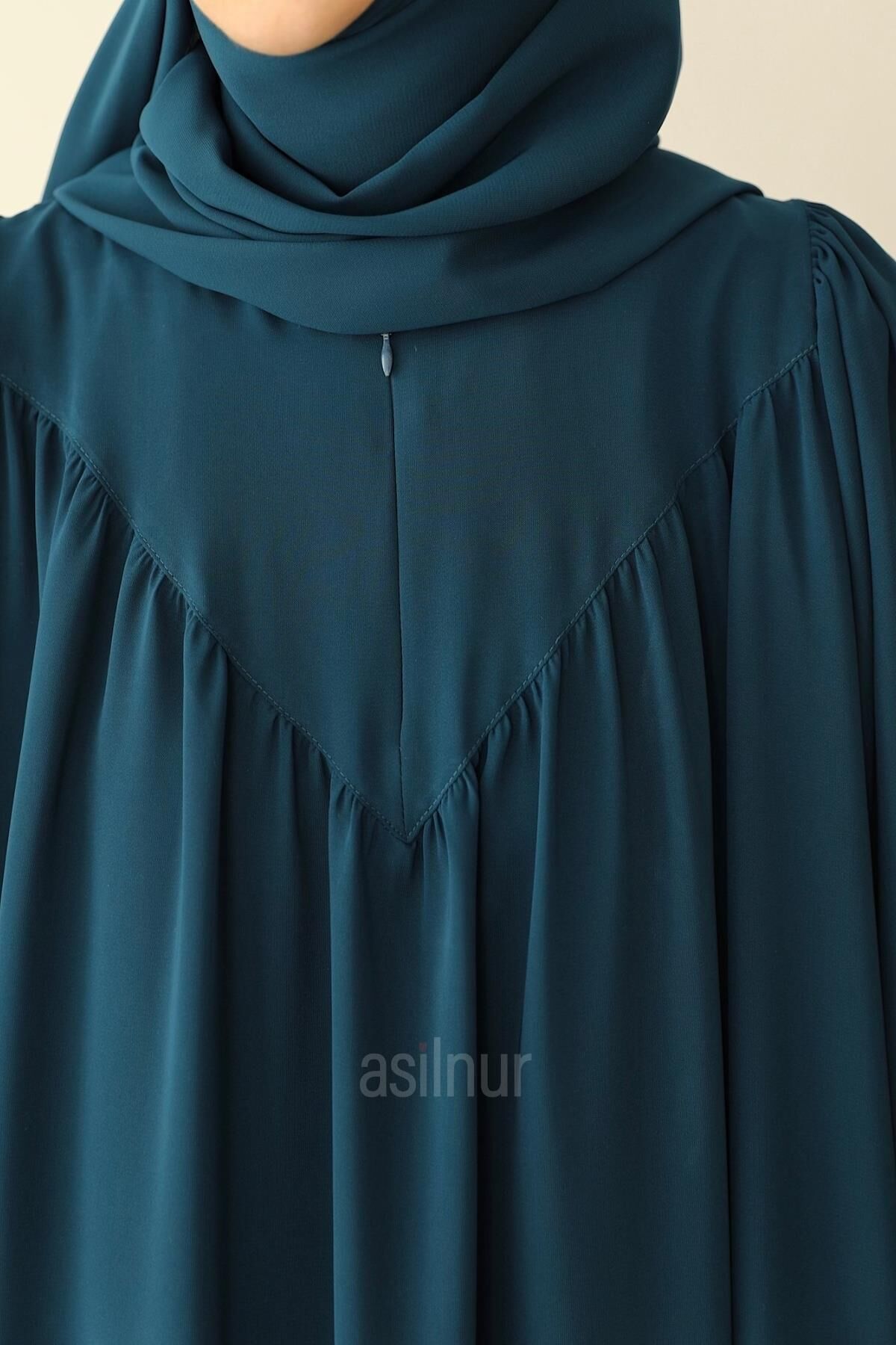 Sema Elbise Şal Hediyeli Takım Petrol Mavisi - 5