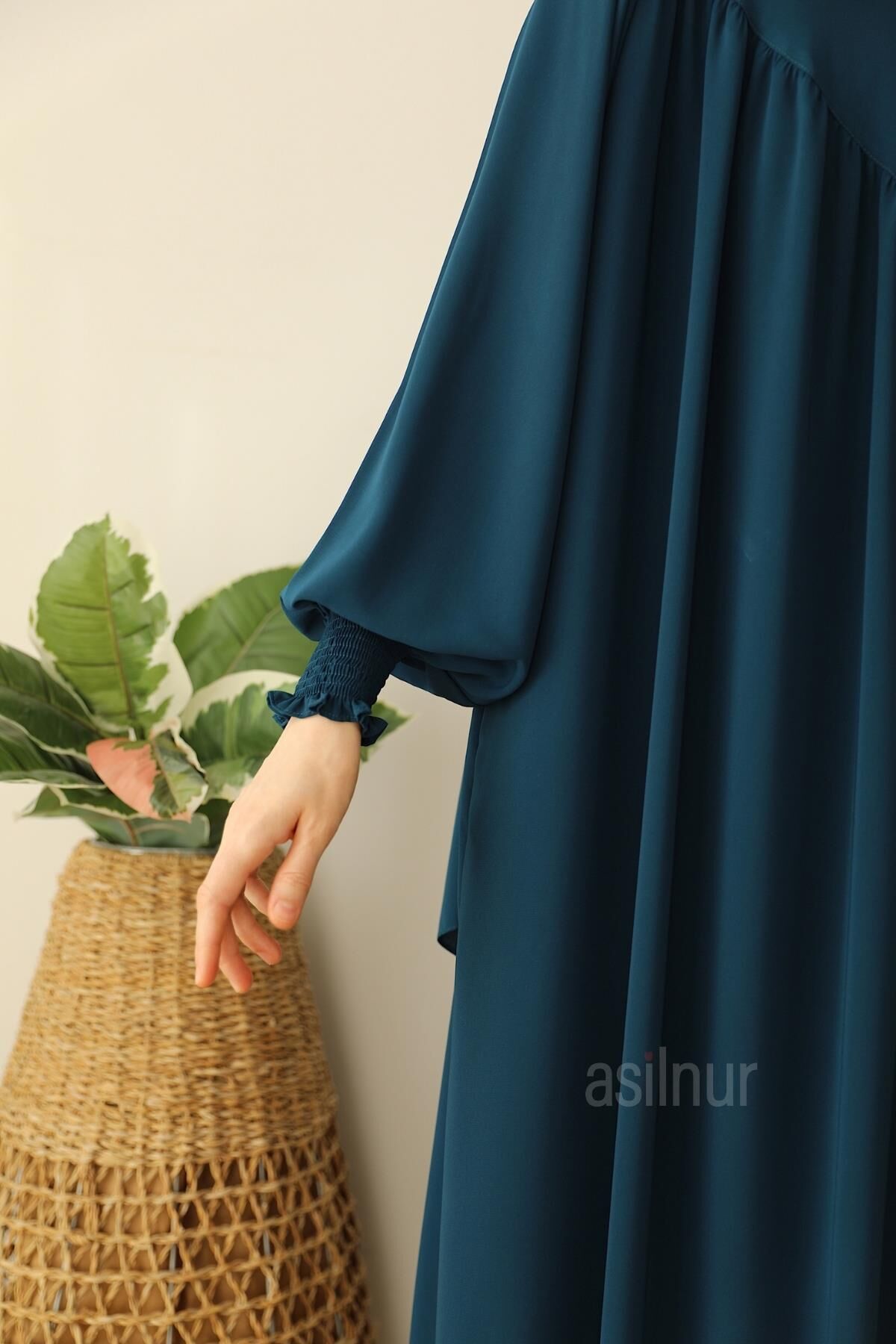 Sema Elbise Şal Hediyeli Takım Petrol Mavisi - 6