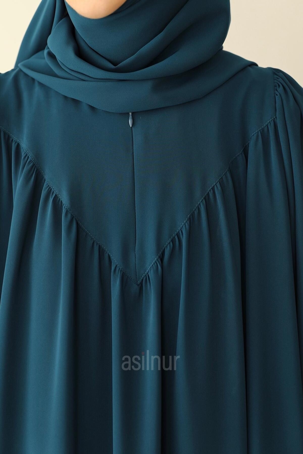 Sema Elbise Şal Hediyeli Takım Petrol Mavisi - 5