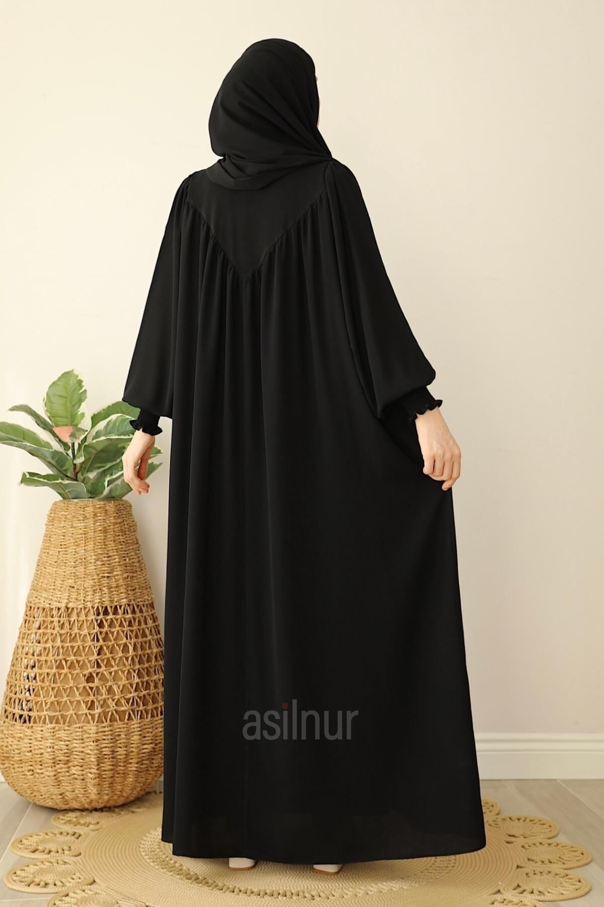 Sema Elbise Şal Hediyeli Takım Siyah - 4