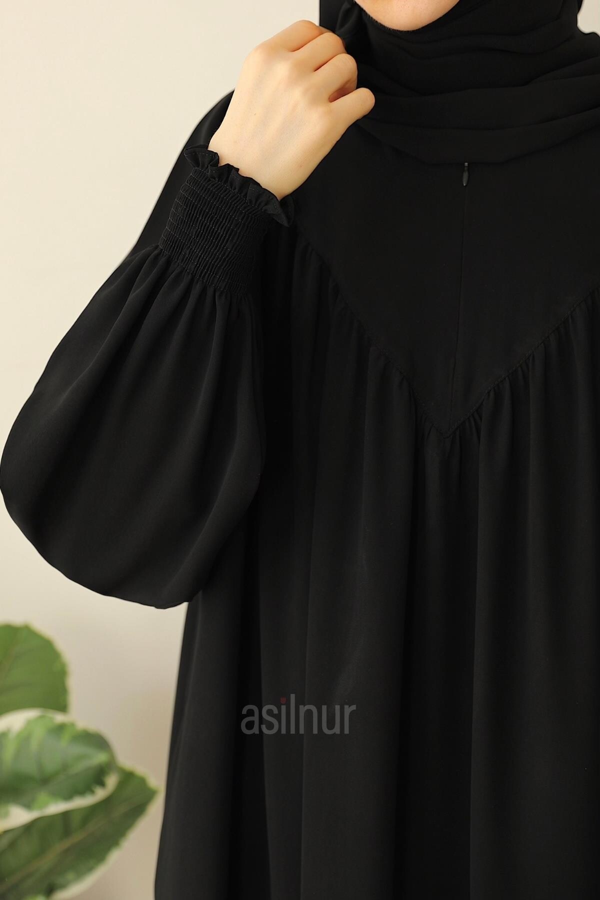 Sema Elbise Şal Hediyeli Takım Siyah - 6