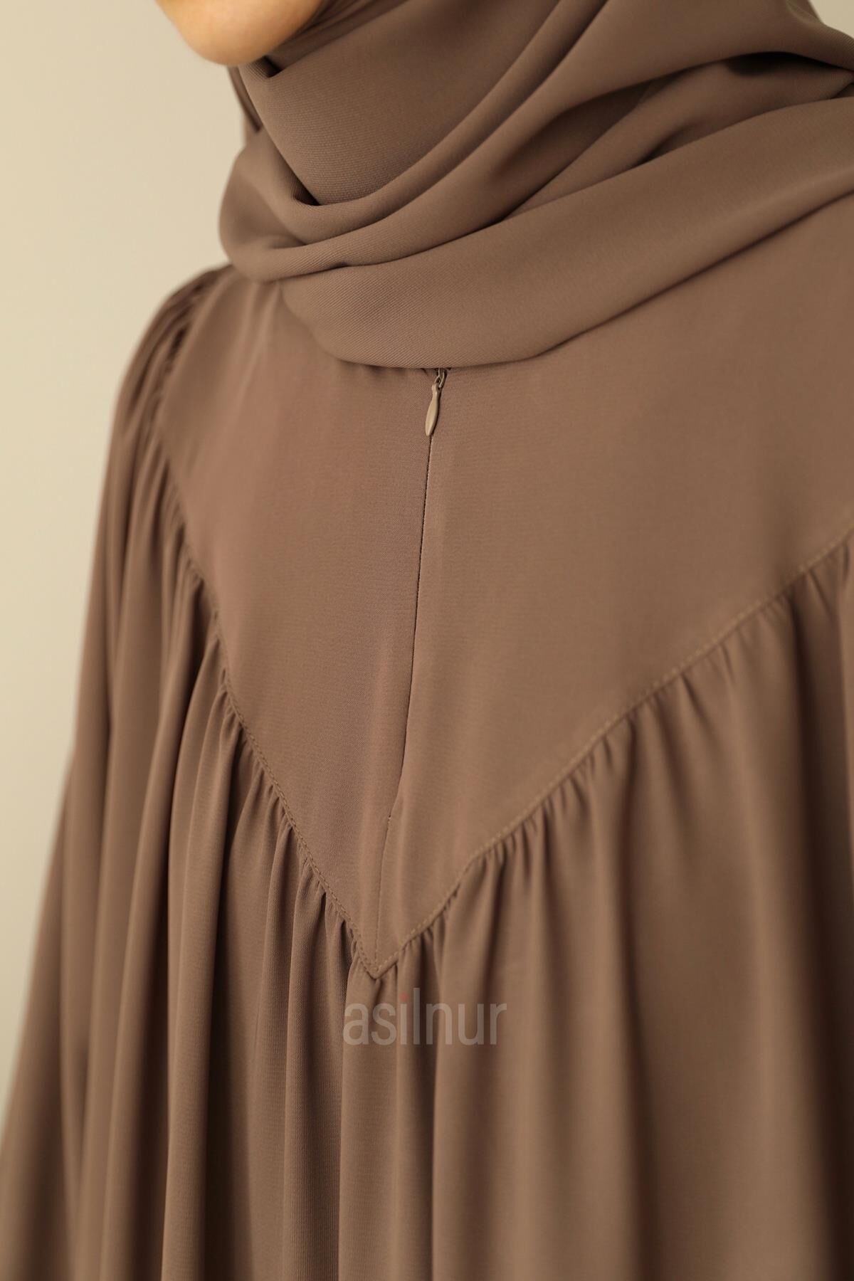 Sema Elbise Şal Hediyeli Takım Vizon - 5