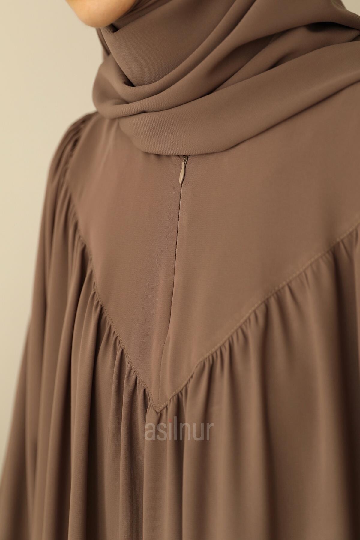 Sema Elbise Şal Hediyeli Takım Vizon - 5