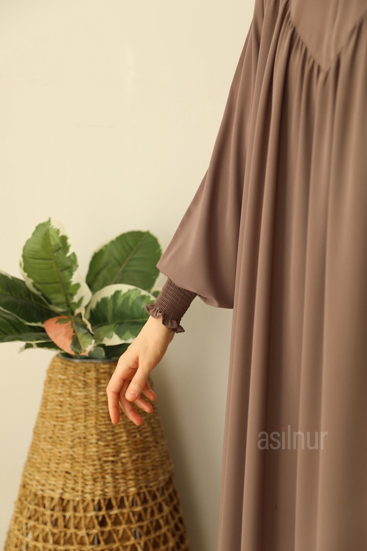 Sema Elbise Şal Hediyeli Takım Vizon - 6