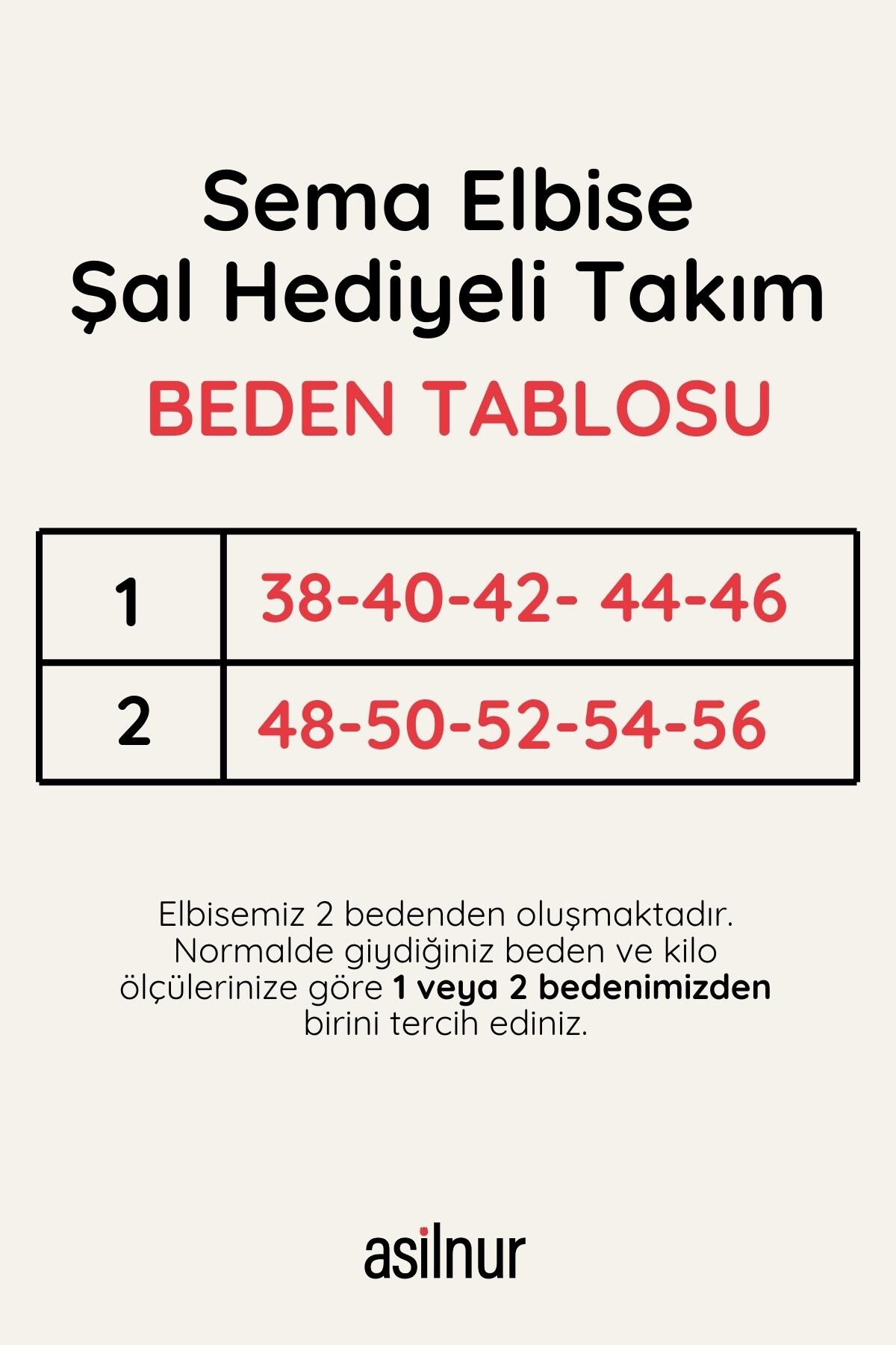 Sema Elbise Şal Hediyeli Takım Vizon - 2