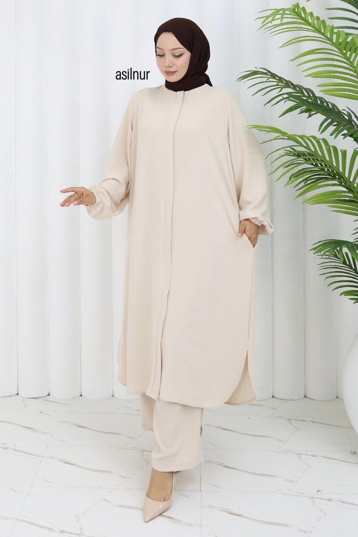 Sena Ayrobin Fermuarlı İkili Takım Bej 