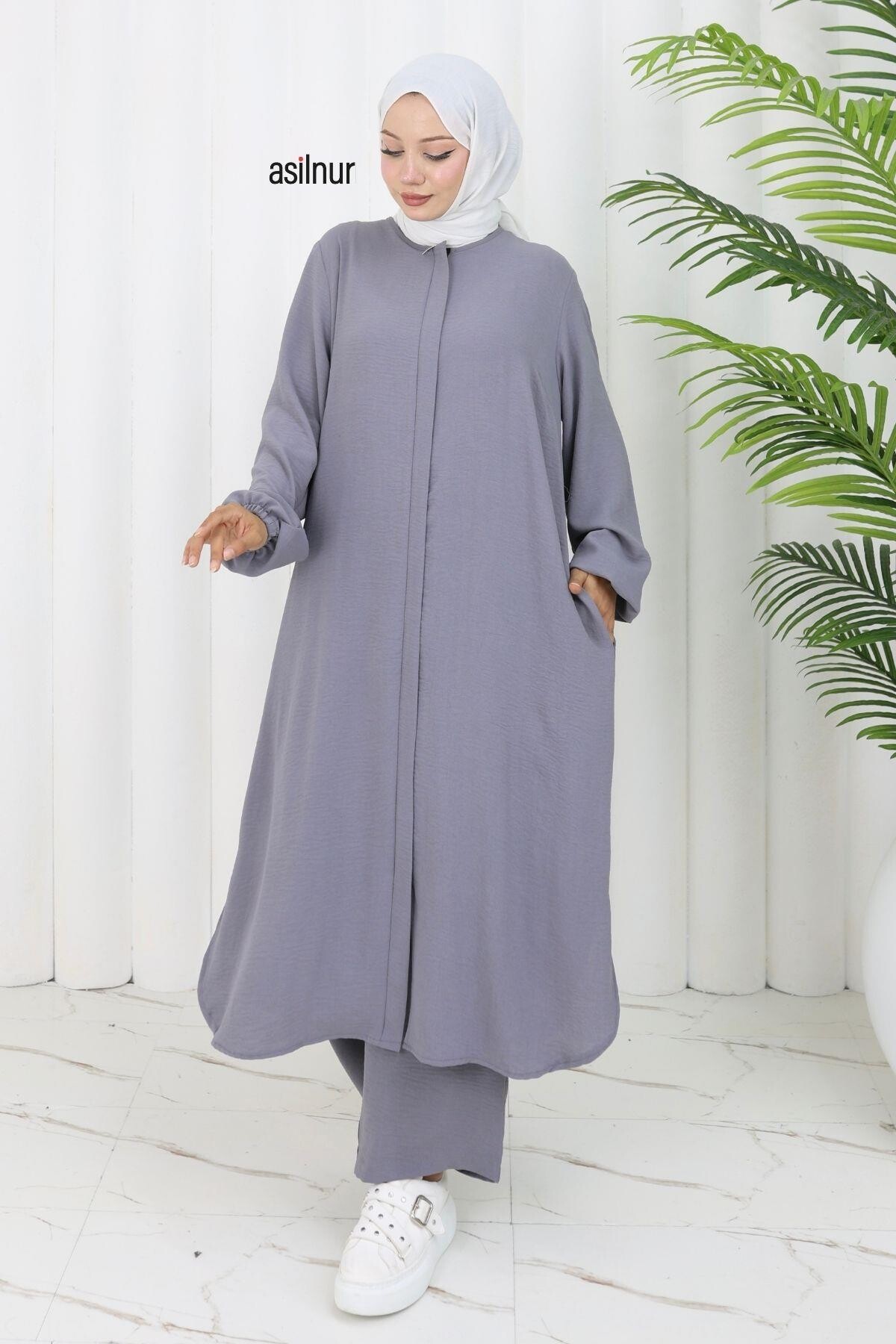 Sena Ayrobin Fermuarlı İkili Takım Füme 