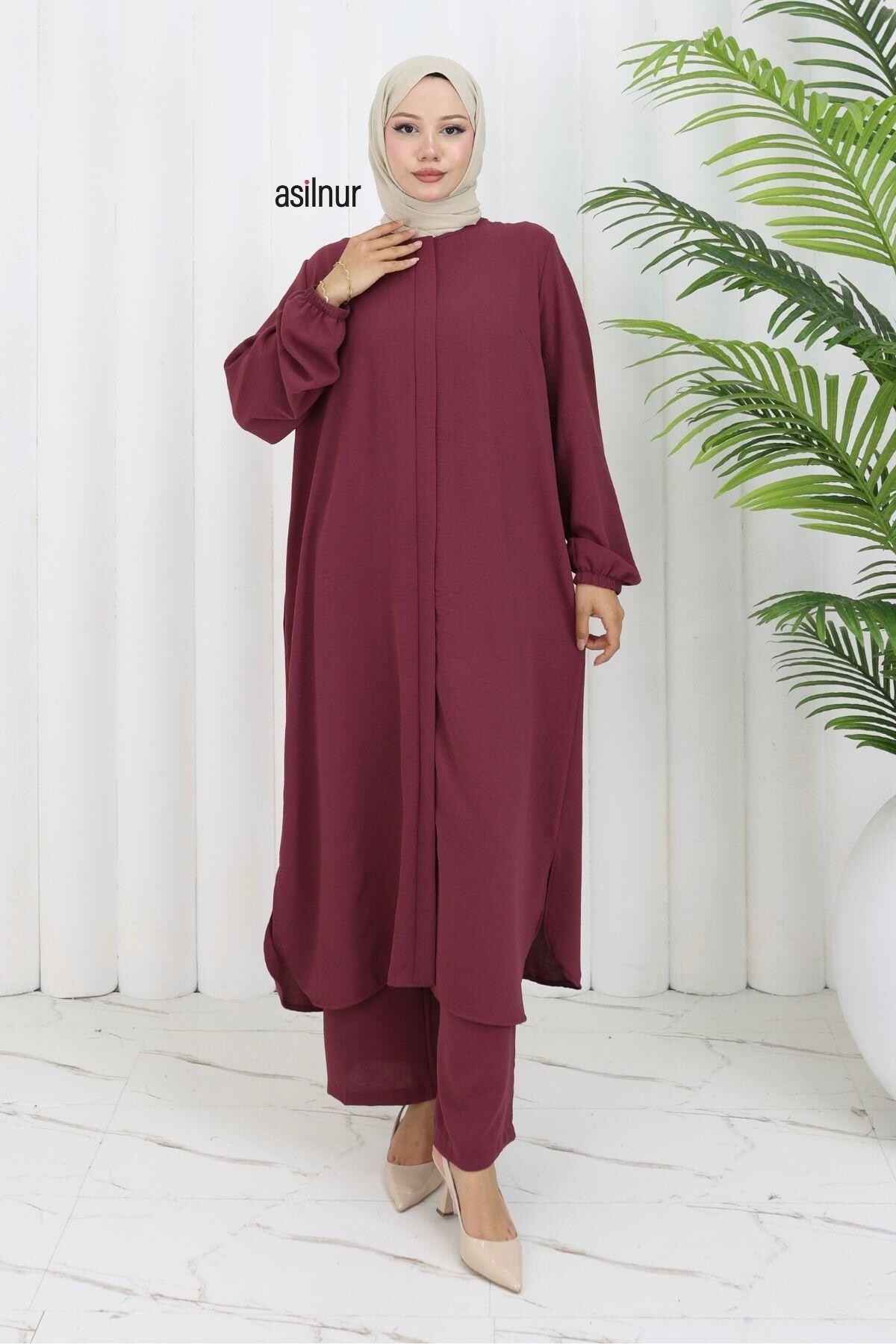 Sena Ayrobin Fermuarlı İkili Takım Bordo - ASİLNUR