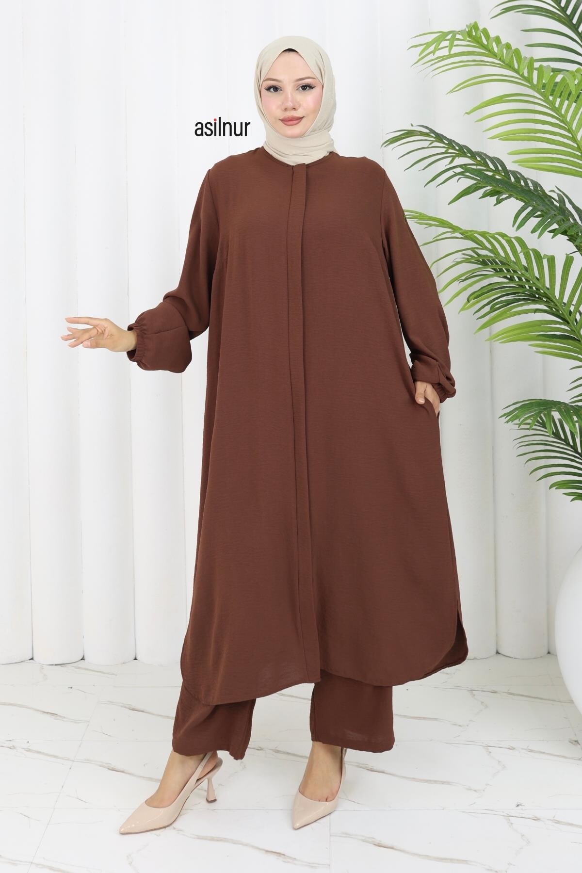 Sena Ayrobin Fermuarlı İkili Takım Kahverengi 