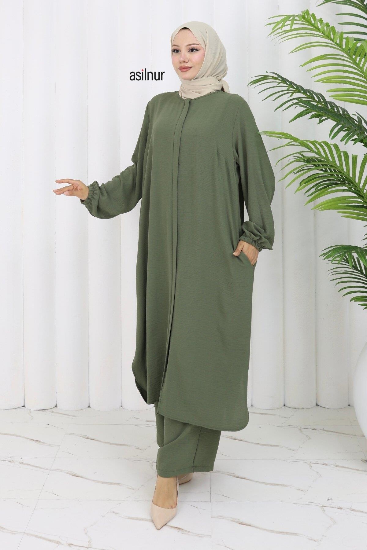 Sena Ayrobin Fermuarlı İkili Takım Yeşil - ASİLNUR