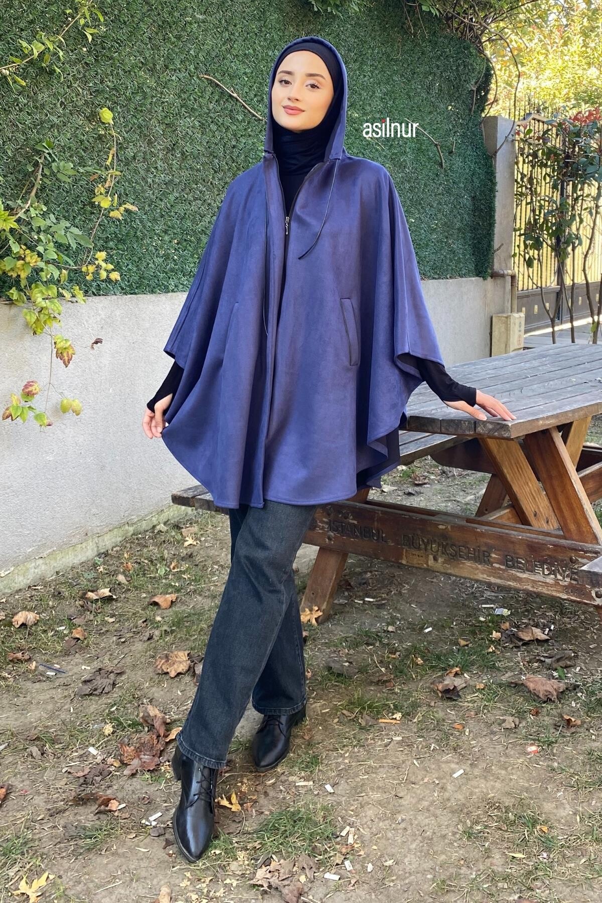 Süet Panço Lacivert - ASİLNUR