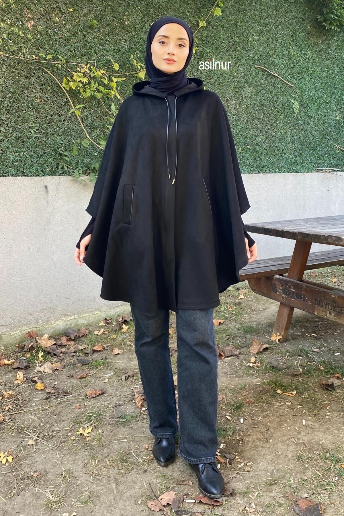 Süet Panço Siyah - ASİLNUR