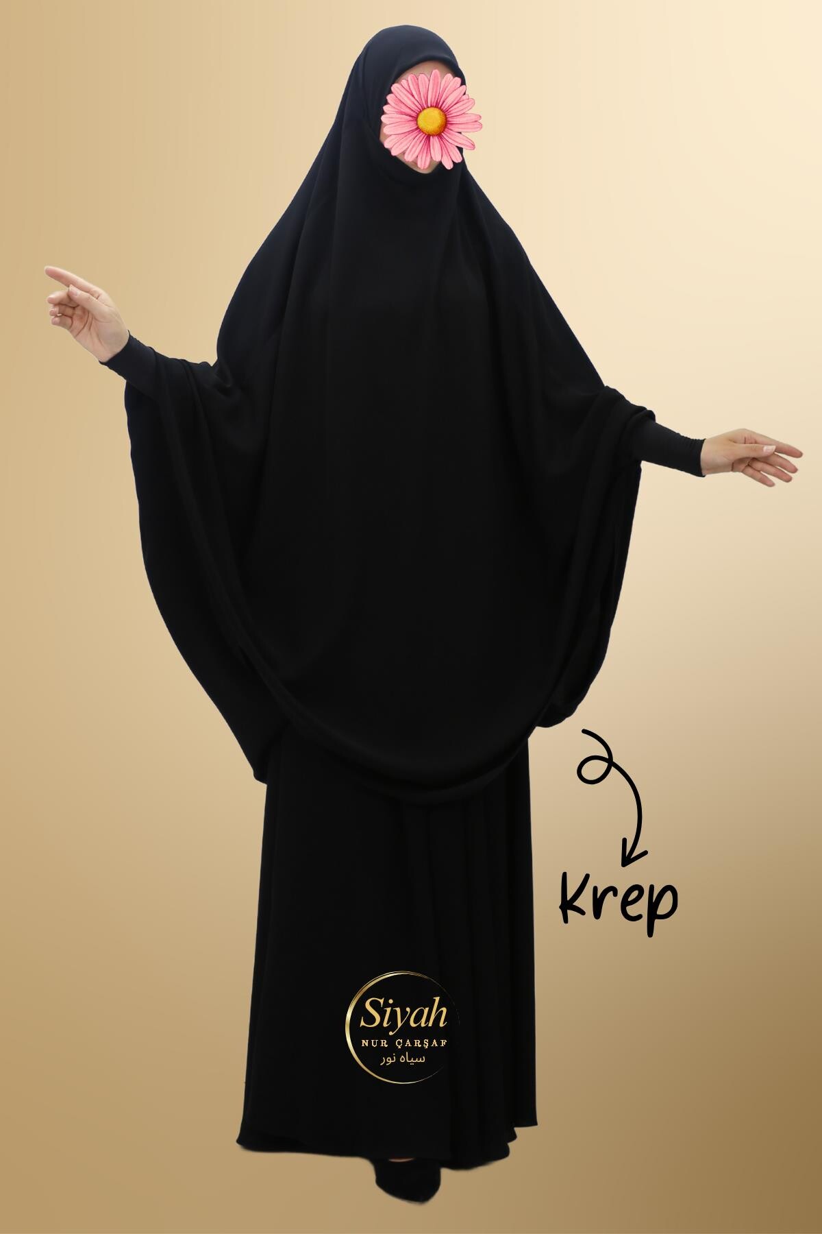 Sultan Baş İki Parça Sandy Kol Krep Çarşaf - 2