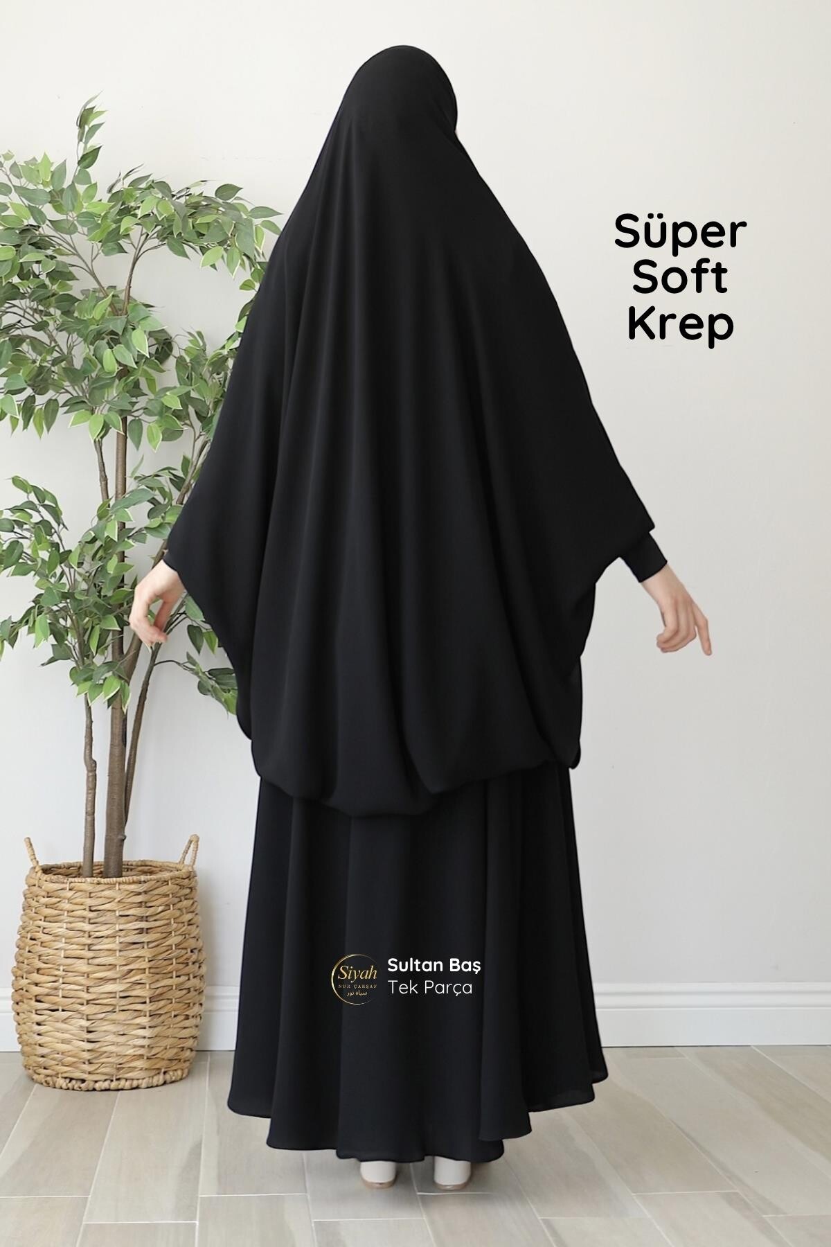 Sultan Baş Tek Parça Sandy Kol Süper Soft Krep Çarşaf - 3